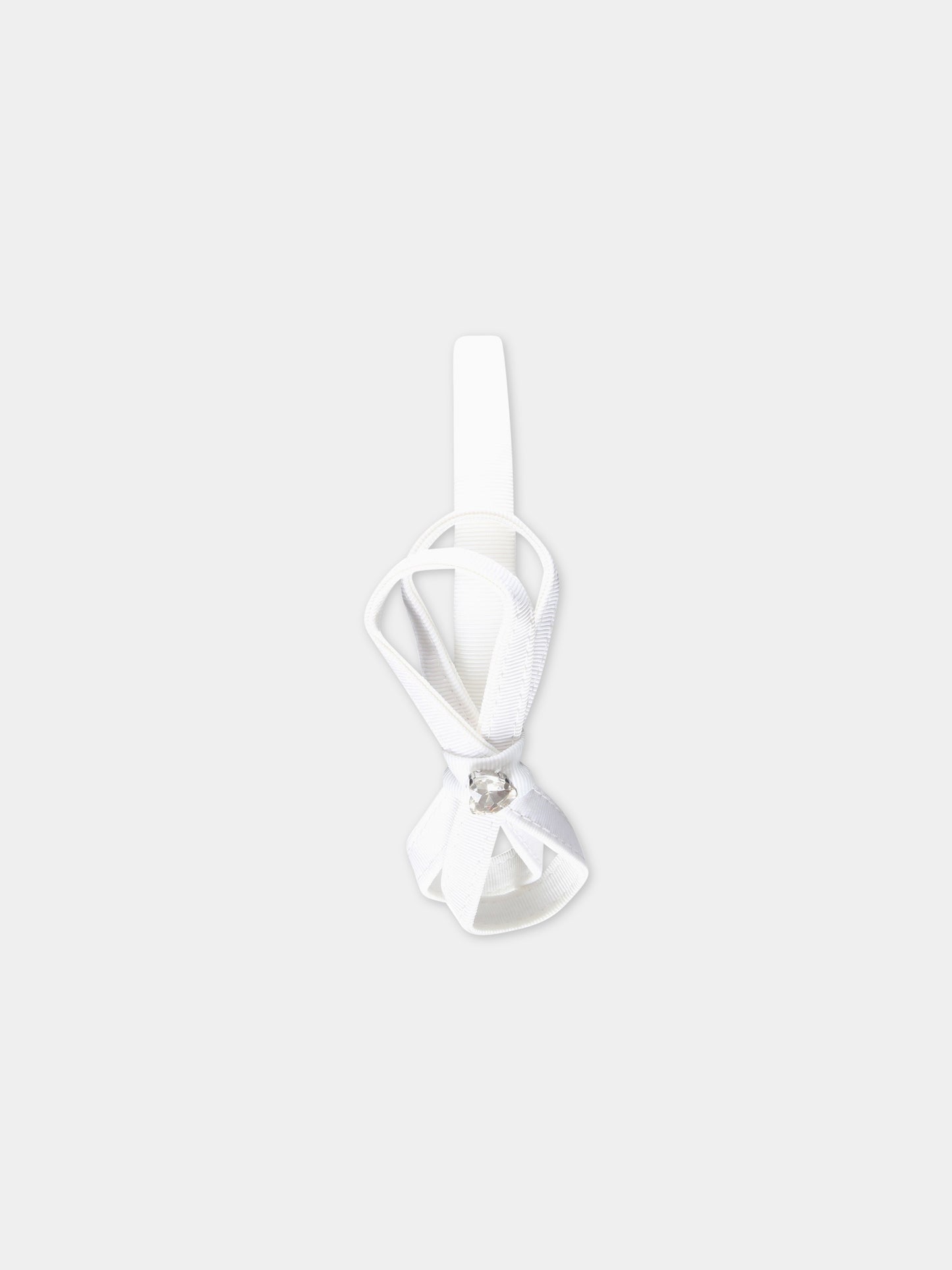 Cerchietto bianco per bambina con cuore,Monnalisa,17A000 1094 0099
