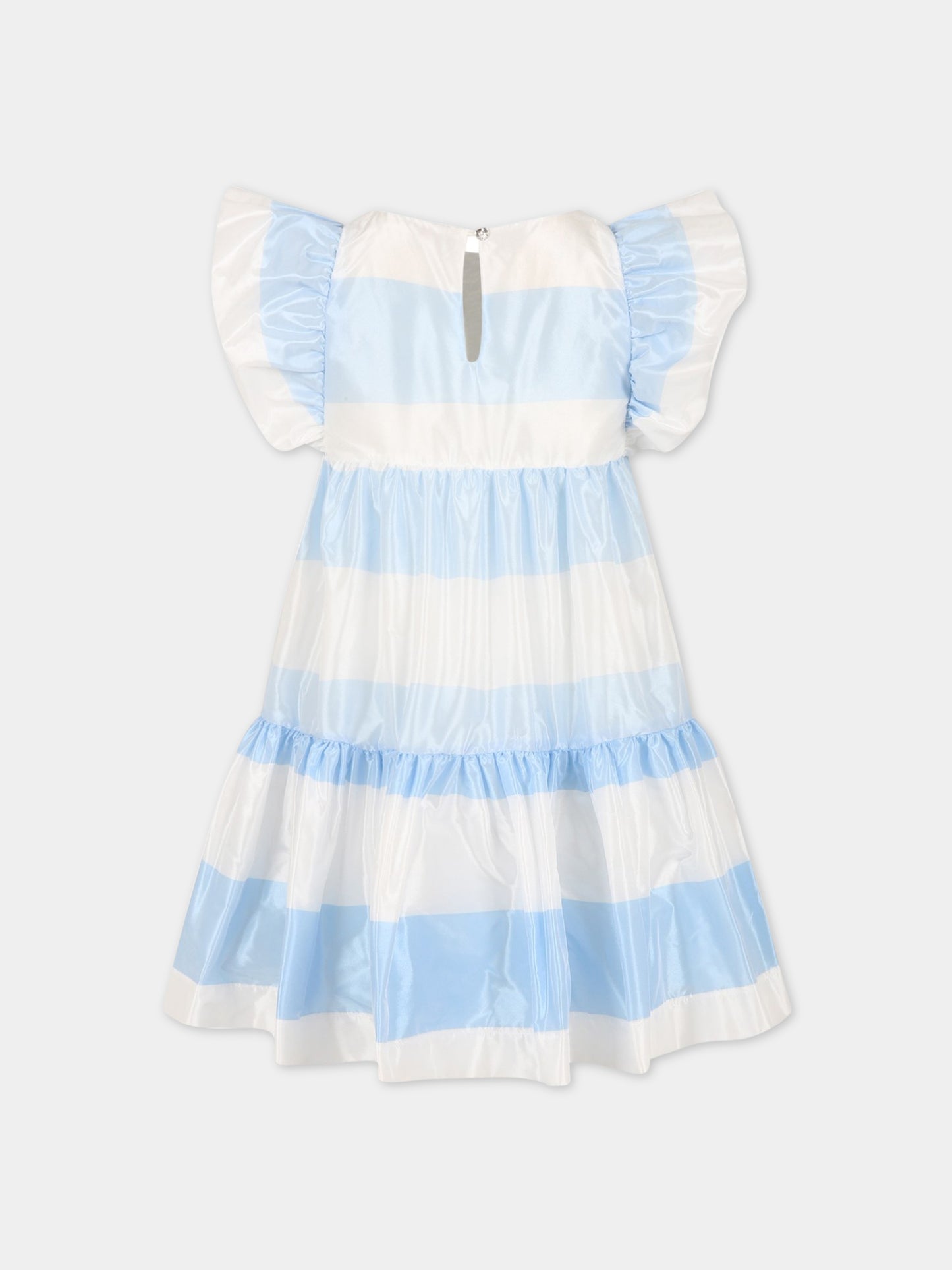 Vestito multicolor per bambina con fiore,Monnalisa,71A909 1410 0152