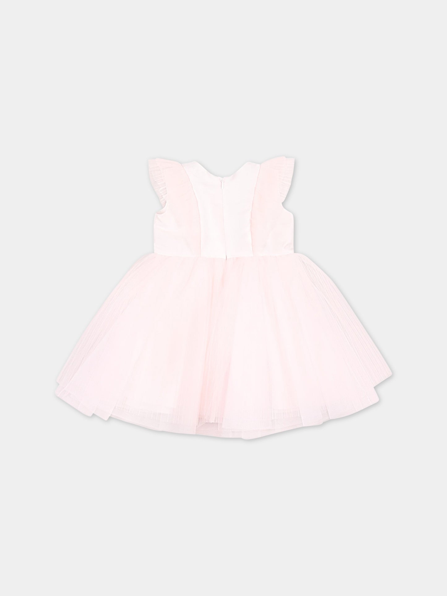 Vestito rosa per neonata con fiori,Monnalisa,73A901 1361 0091