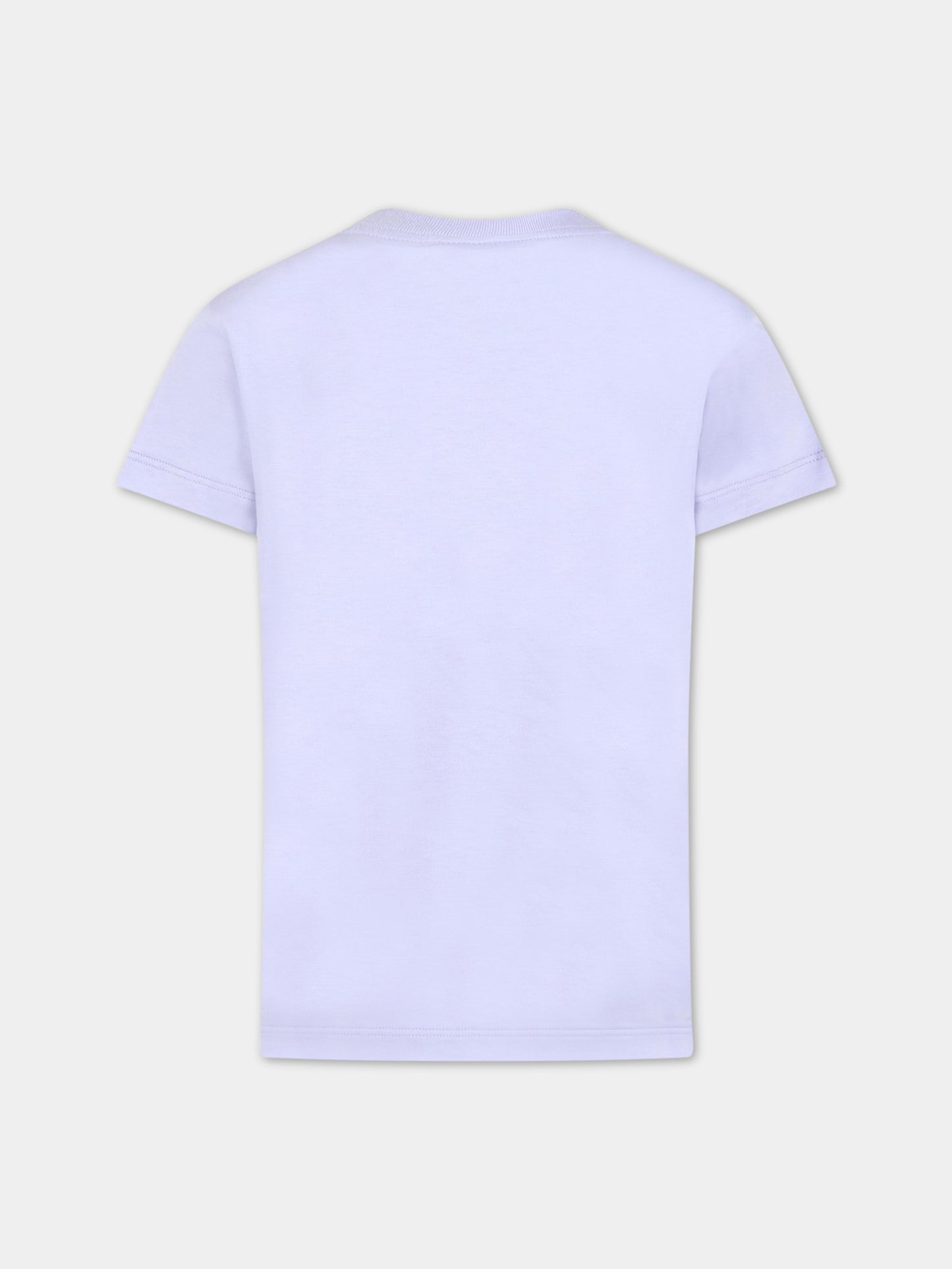 T-shirt viola per bambina con stampa,Fendi Kids,JFI280 7AJ F0QYE