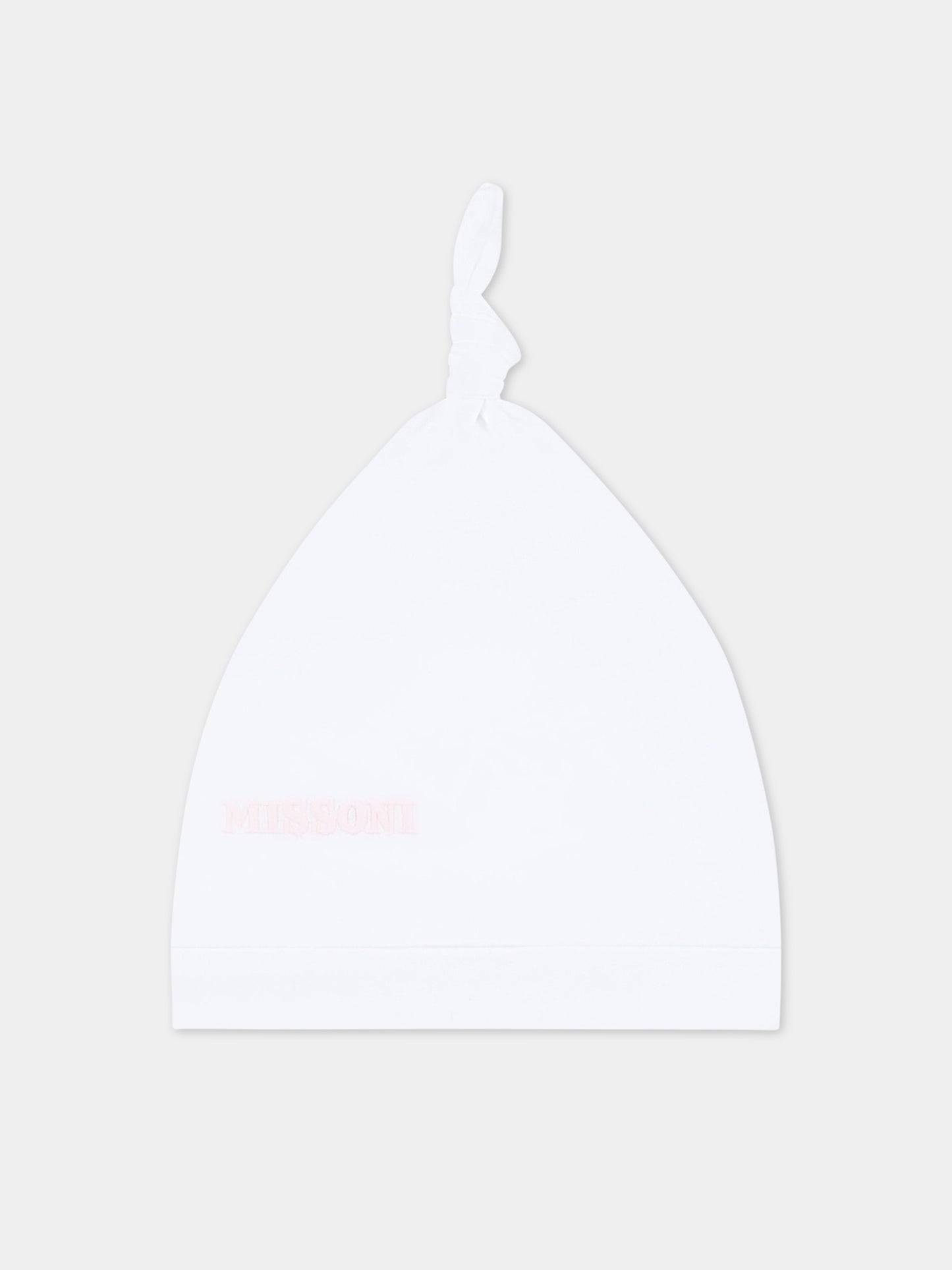 Set bianco per neonata con logo rosa,Missoni,MSB019 J0177 100RS