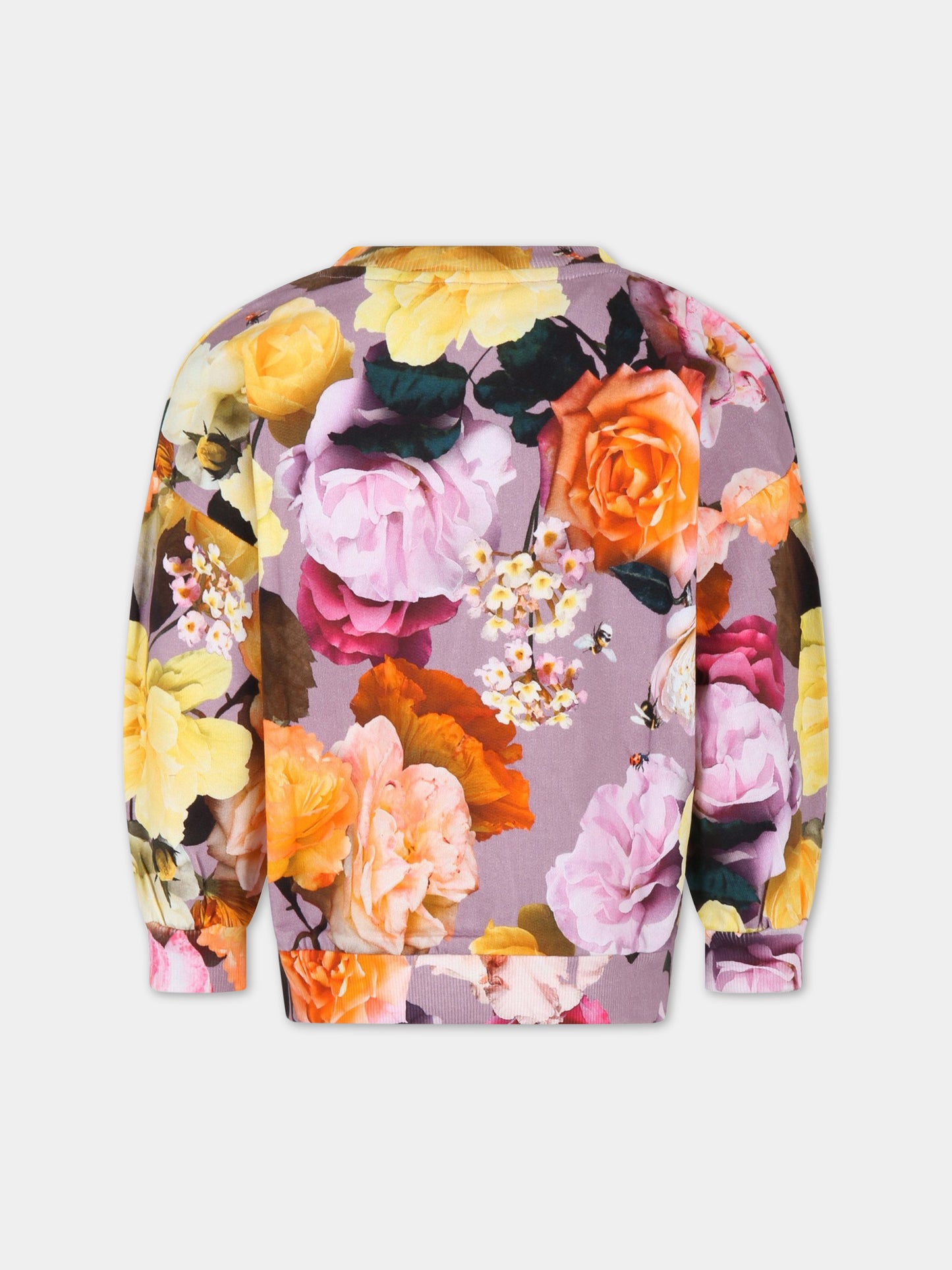 Felpa multicolor per bambina con gatto e fiori,Molo,2S23J207 7985