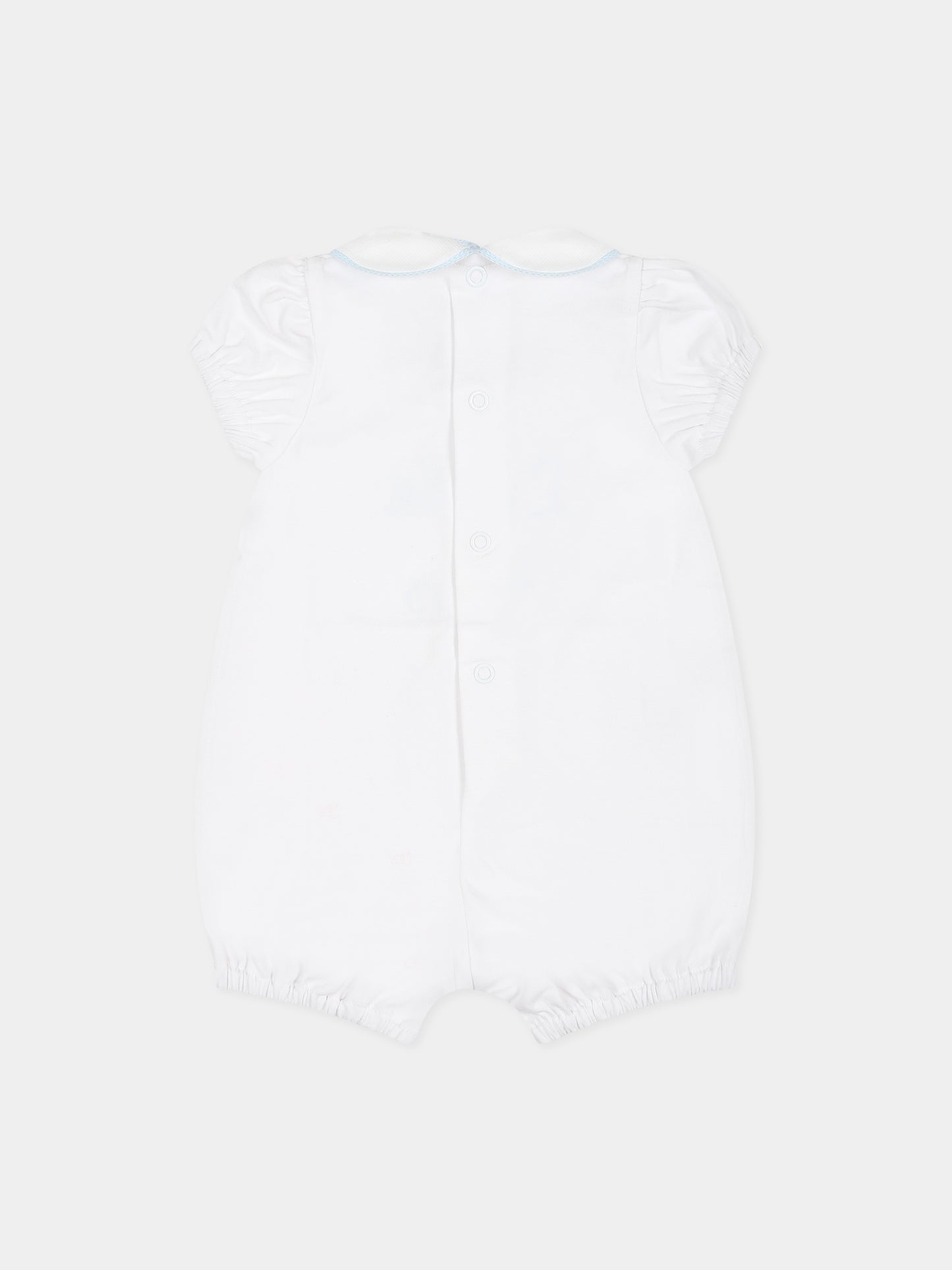 Pagliaccetto bianco per neonato con scritta Little Bro ,Little Bear,6049 BIANCO/CIELO
