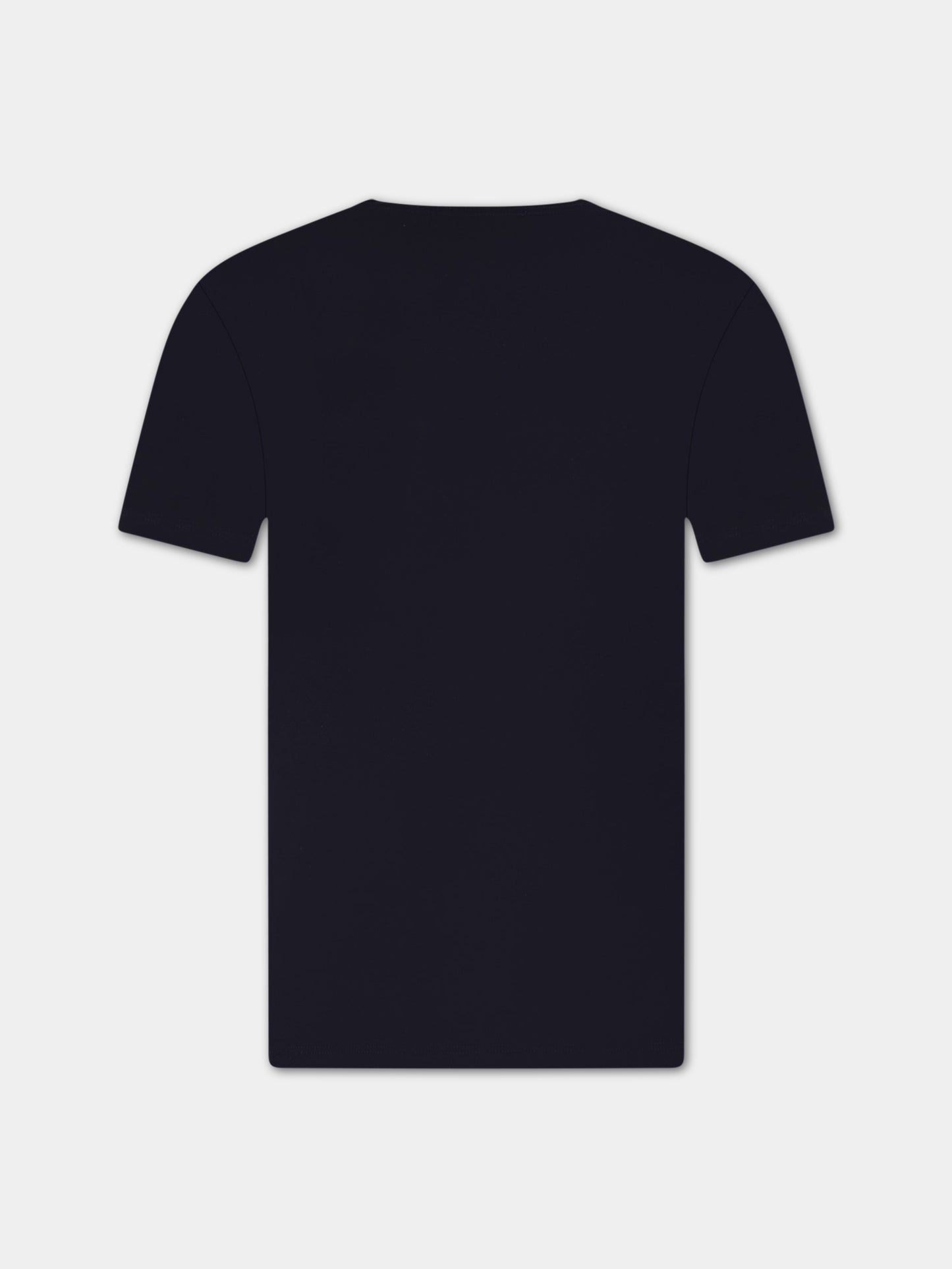 T-shirt blu per bambino con logo giallo,Lanvin Petite,N25101 859