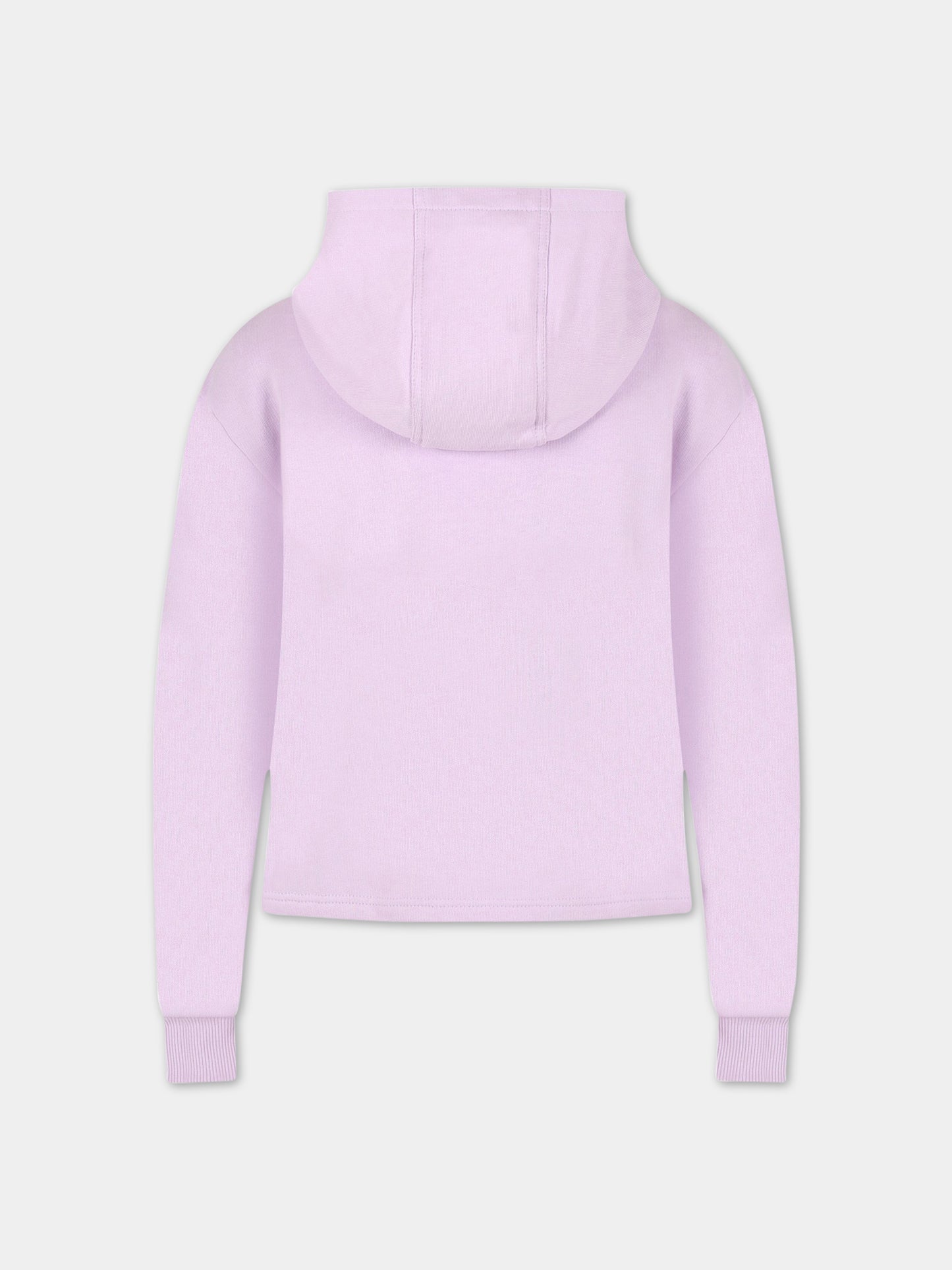 Felpa viola con cappuccio per bambina con logo,Lanvin Petite,N15090 933