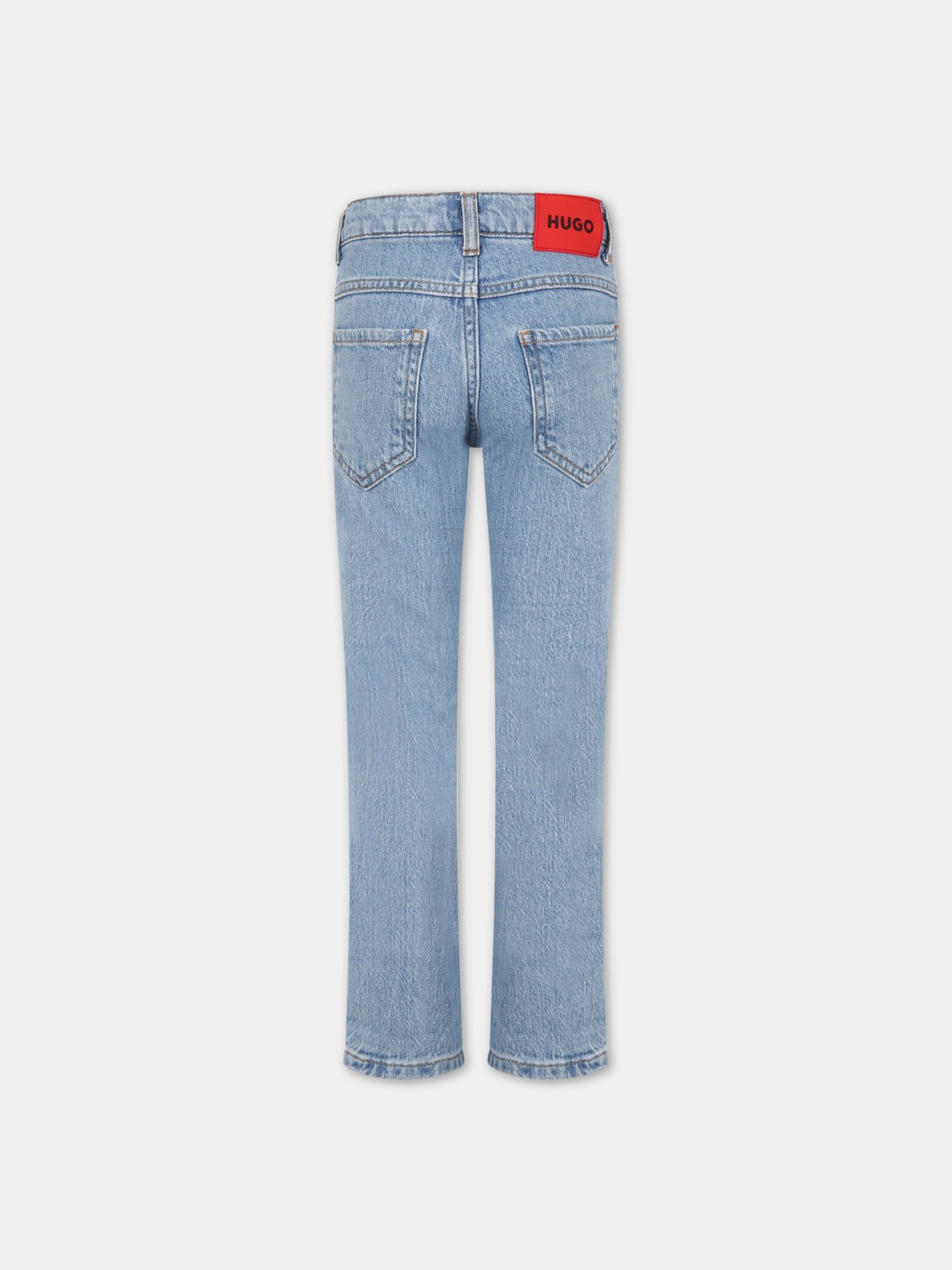 Jeans celesti per bambino con logo,Hugo,G24118 Z74