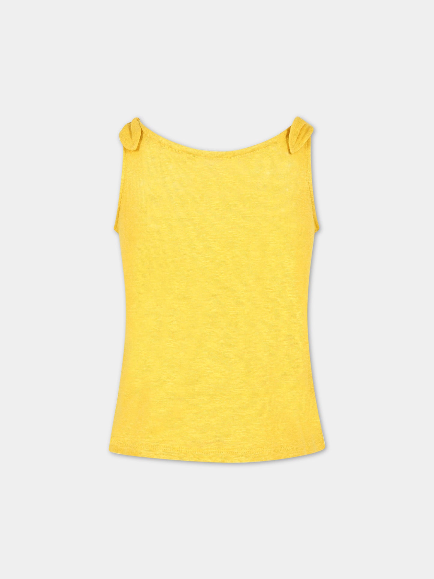 T-shirt gialla per bambina con logo,Chloé Kids,C15D94 588