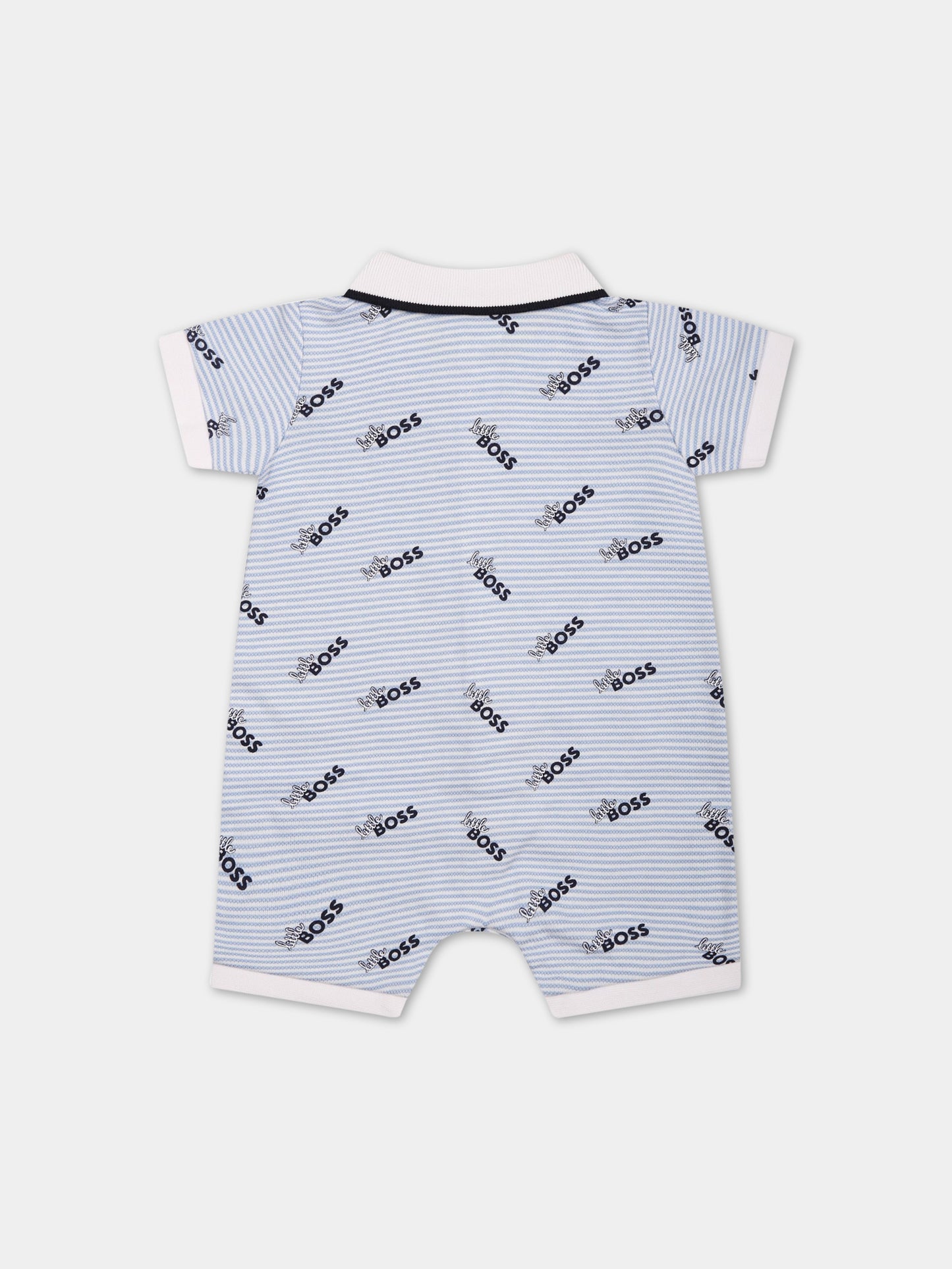 Pagliaccetto celeste per neonato con scritta little Boss ,Boss,J94341 77A