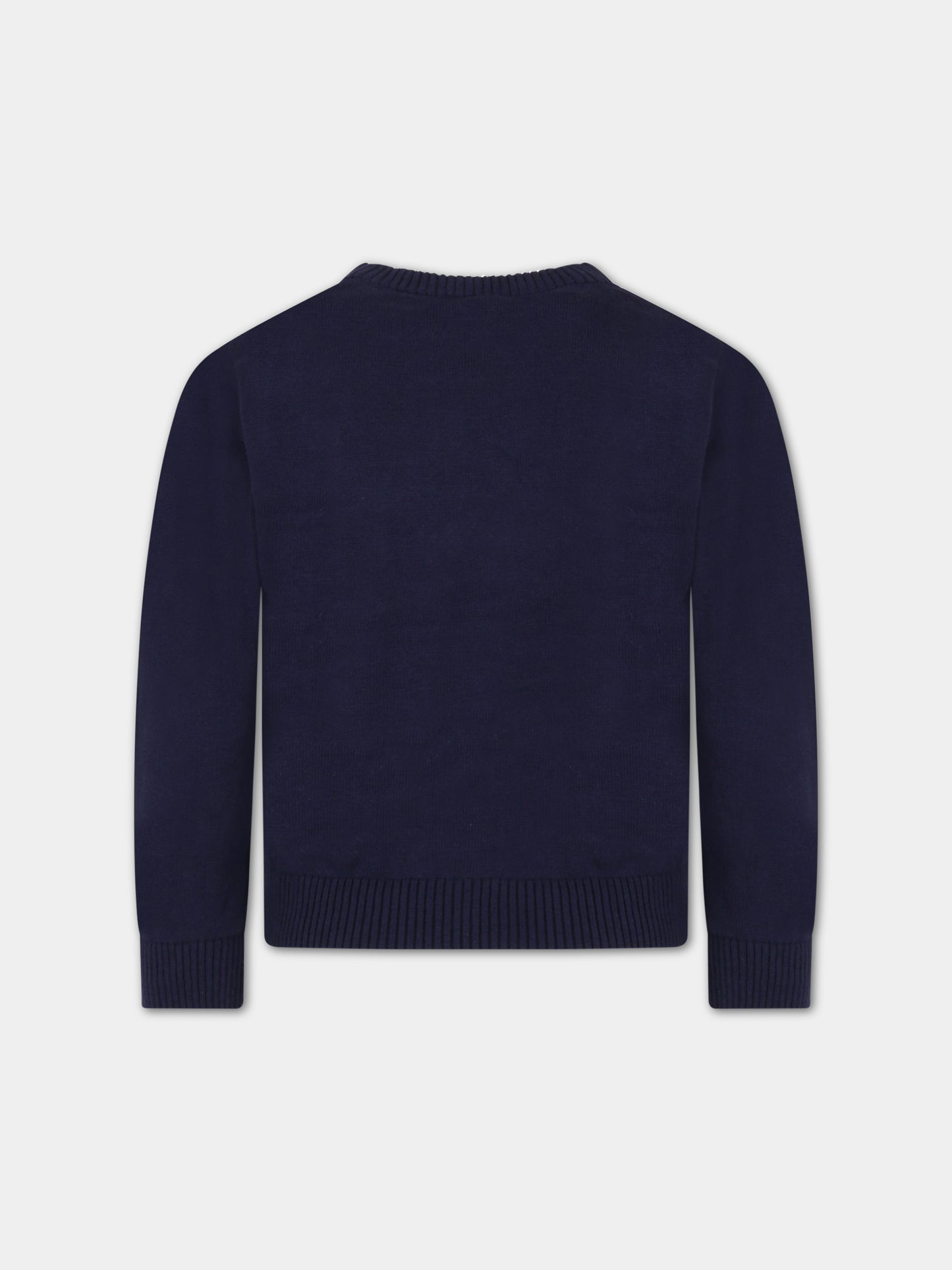 Maglione blu per bambino con logo bianco,Timberland,T25U05 85T