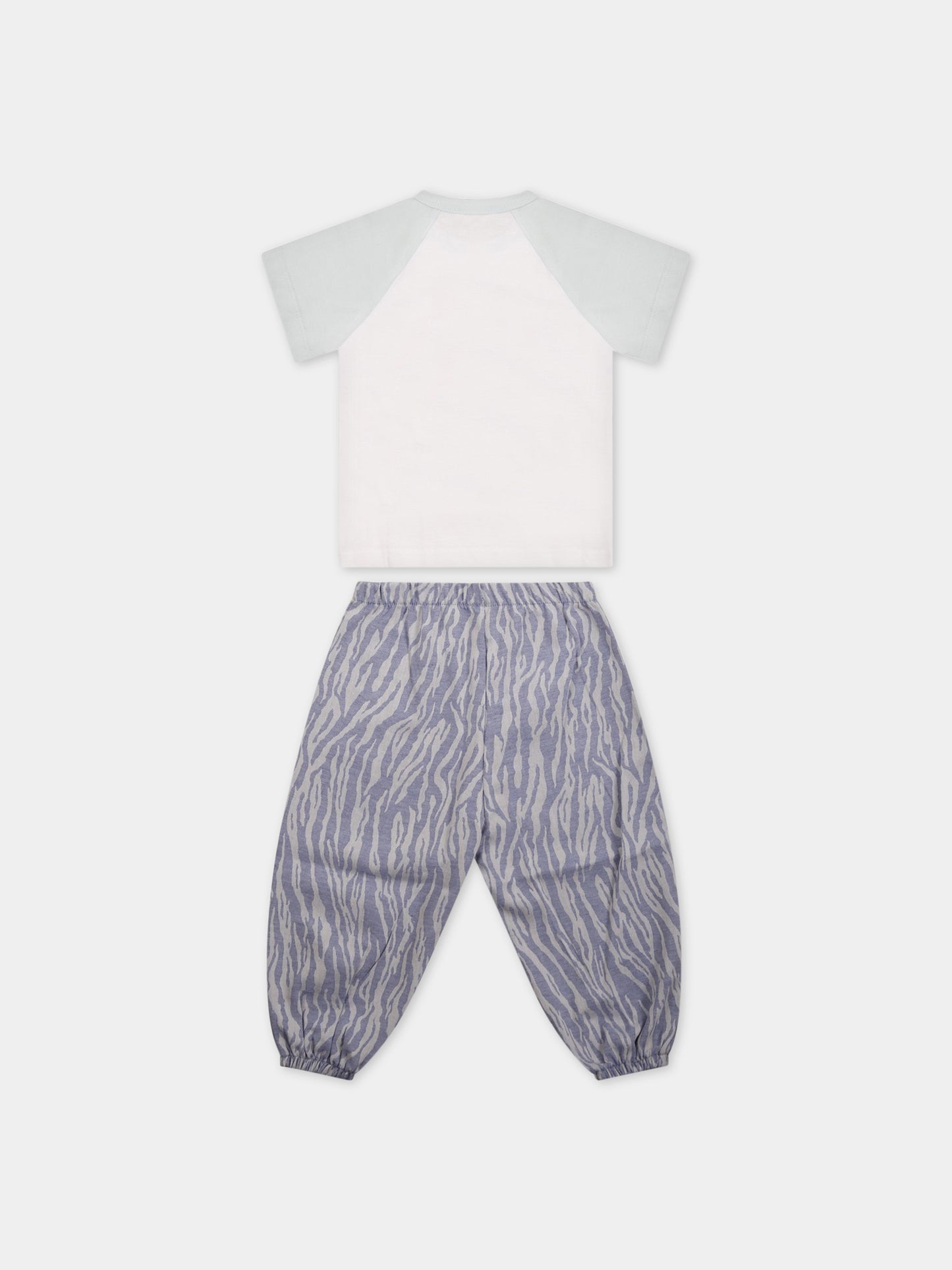 Completo multicolor per neonato con tigre e logo,Kenzo Kids,K98094 78P