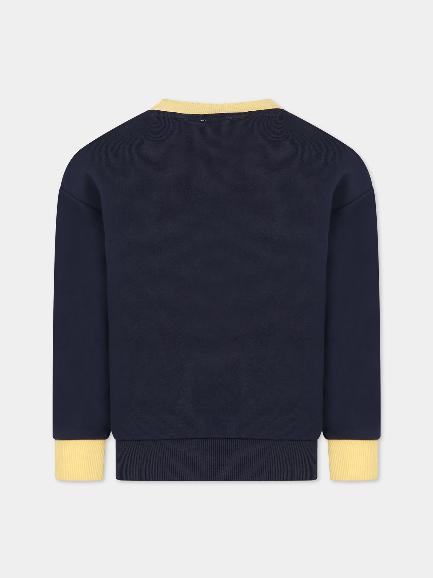 Felpa blu per bambino con Kotora e logo,Kenzo Kids,K25793 857