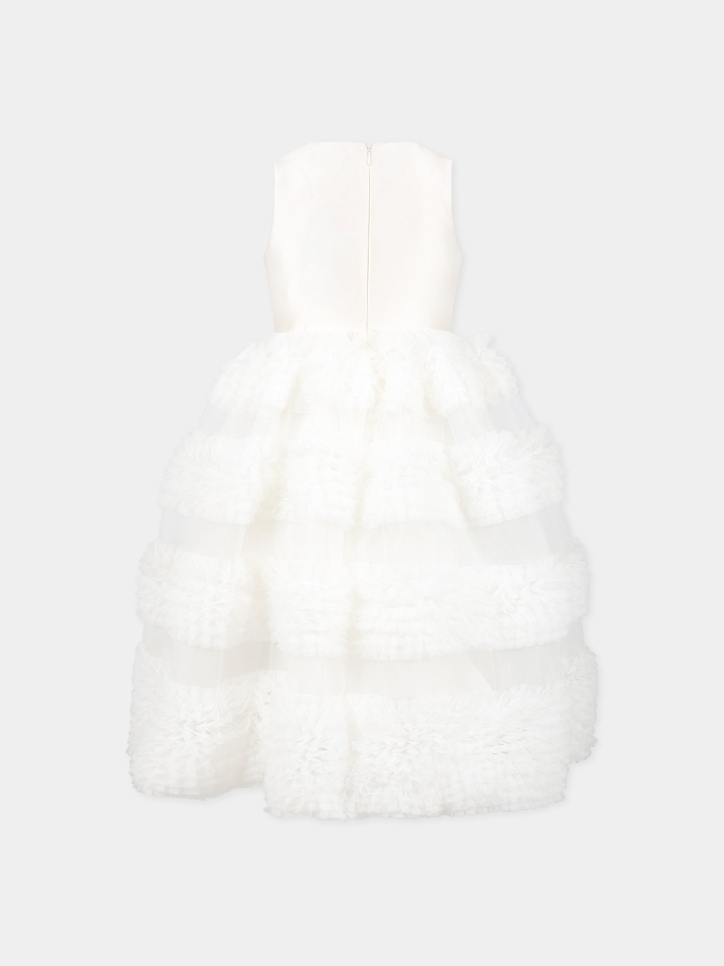 Vestito bianco per bambina con logo,Elie Saab,LS1A82 T0047 100