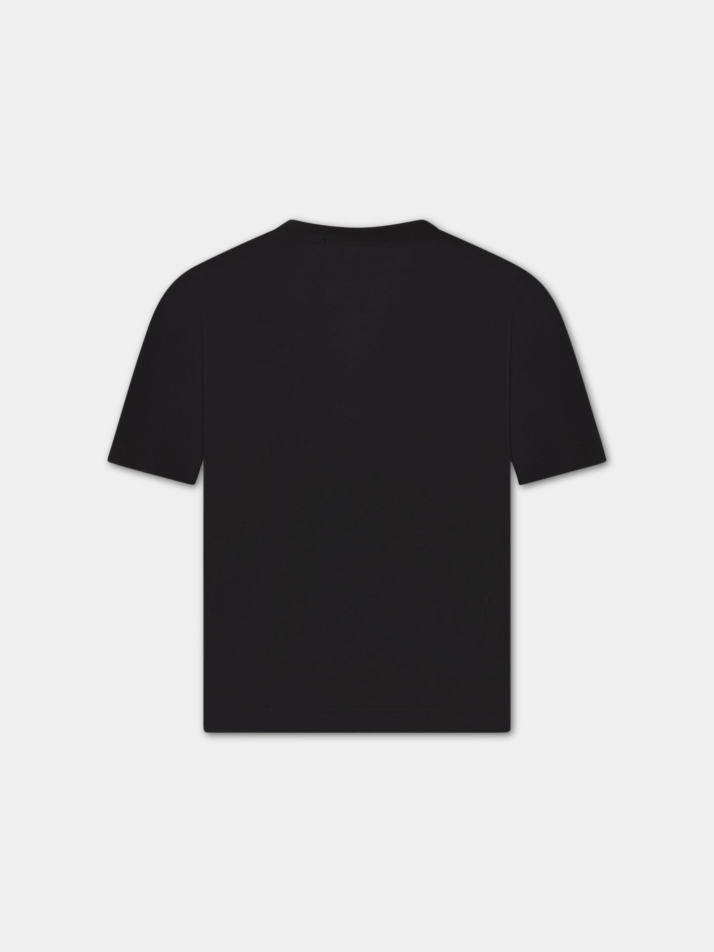 T-shirt nera per bambini con logo multicolor,Msgm Kids,MS029319 110