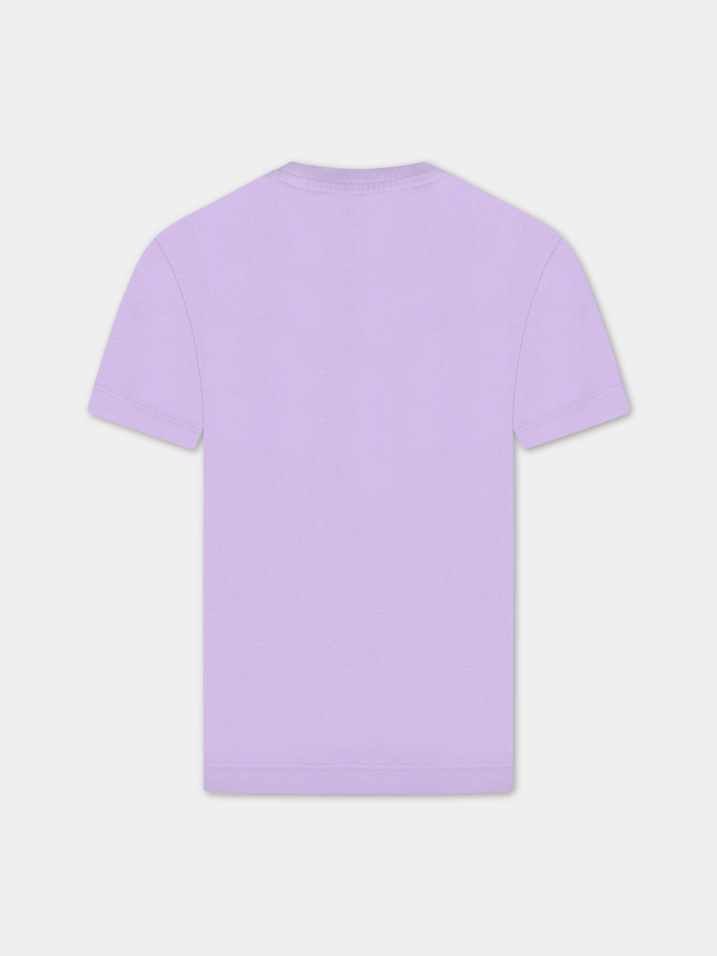 T-shirt viola per bambina con logo bianco,Off White,OGAA001S23JER0023601