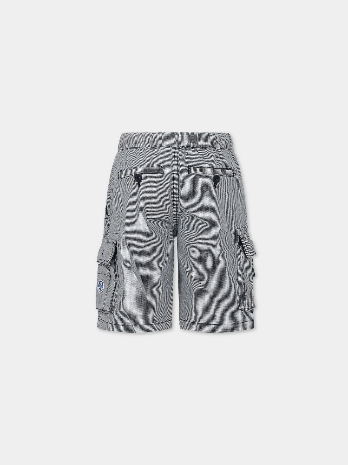 Shorts multicolor per bambino con logo,North Sails,775376 000 C001