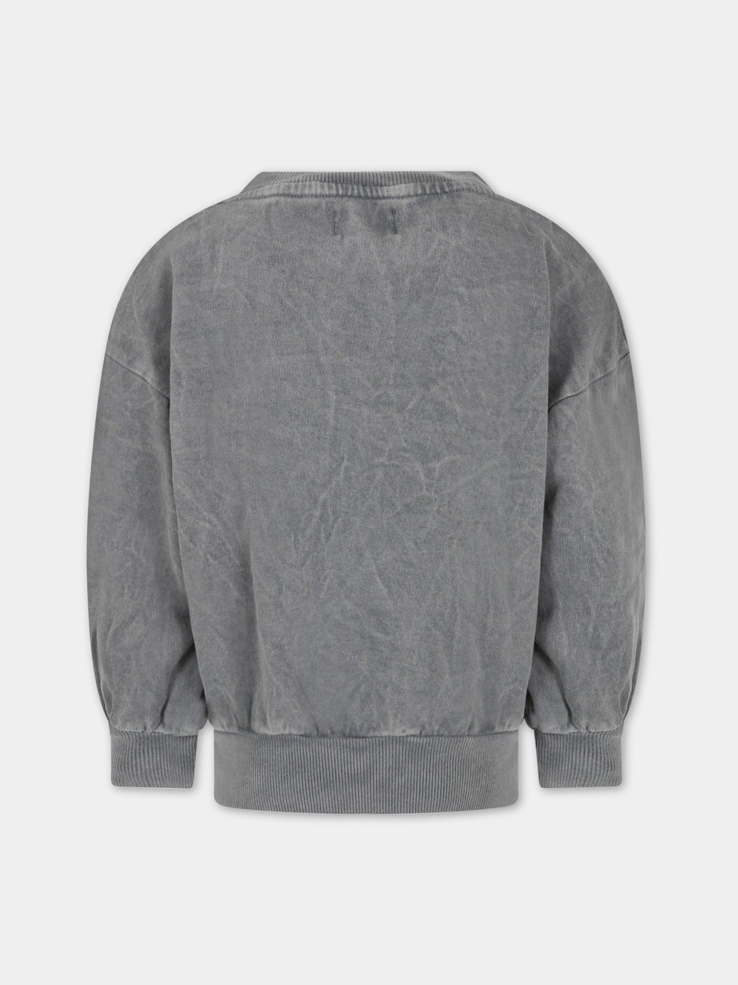 Felpa grigia per bambino con calamaro e logo,Bobo Choses,123AC041