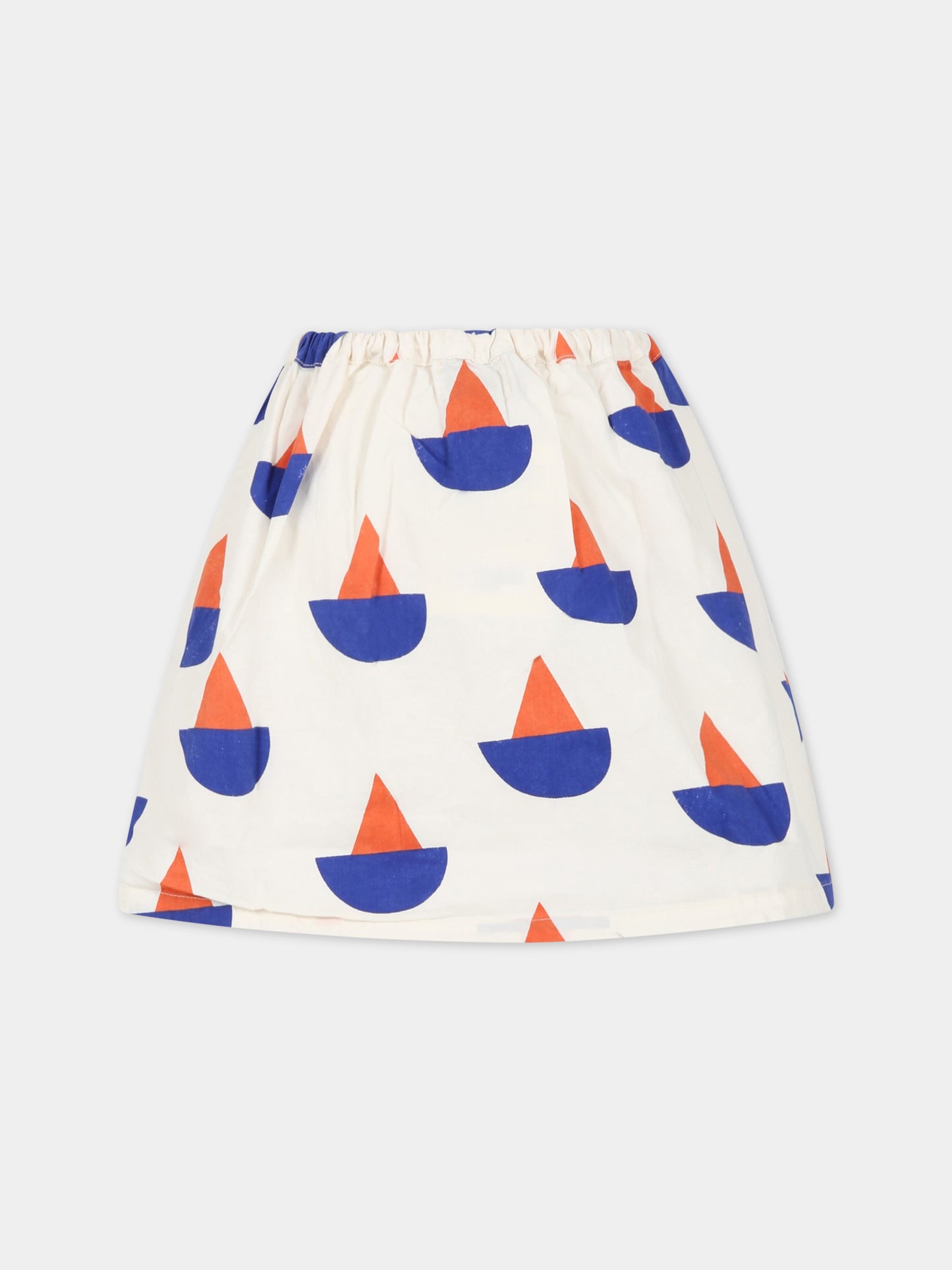 Gonna avorio per bambina con stampa all-over e logo,Bobo Choses,123AC111