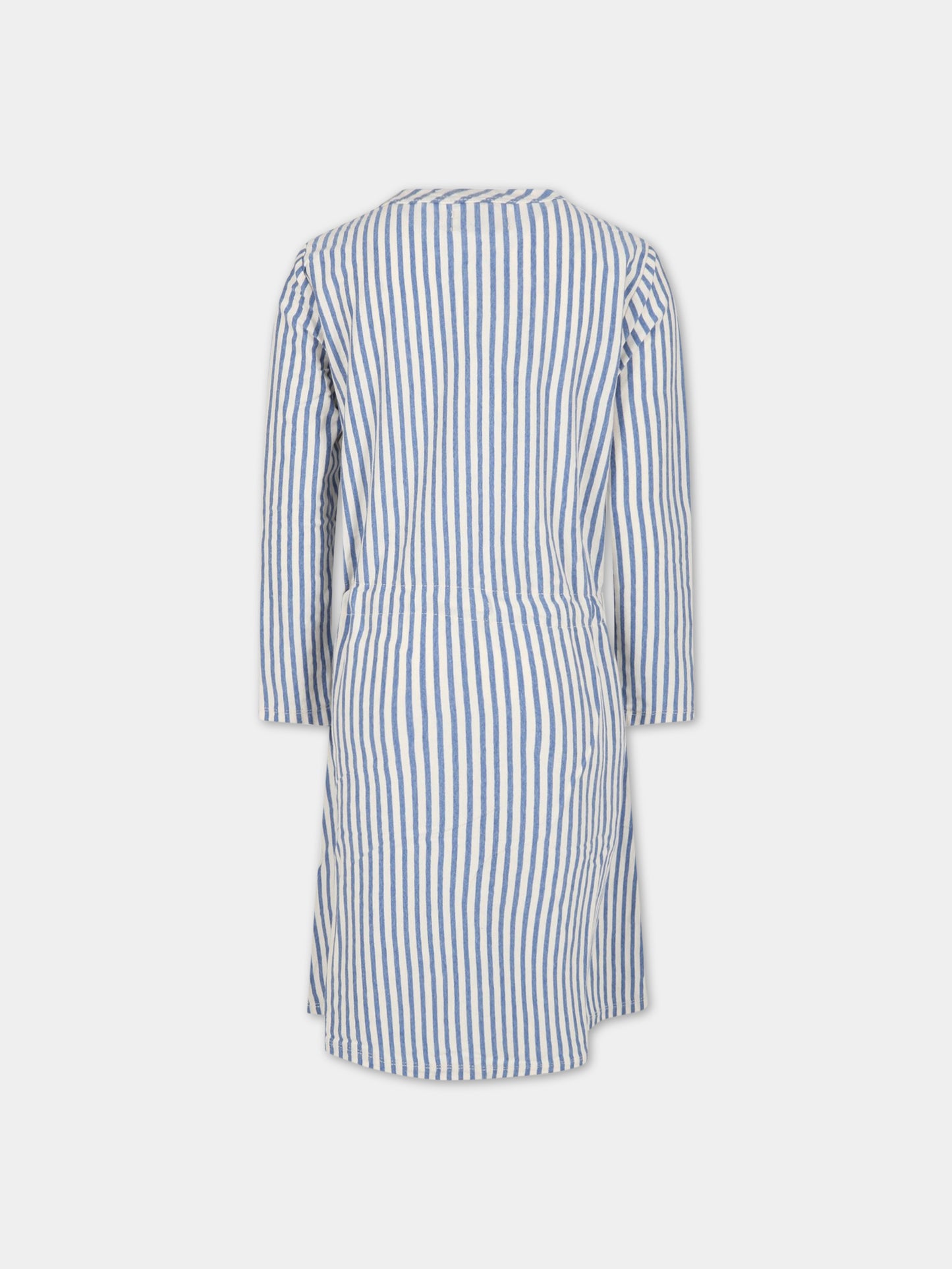 Vestito bianco e blu per bambina con stampa e logo,Bobo Choses,123AC128