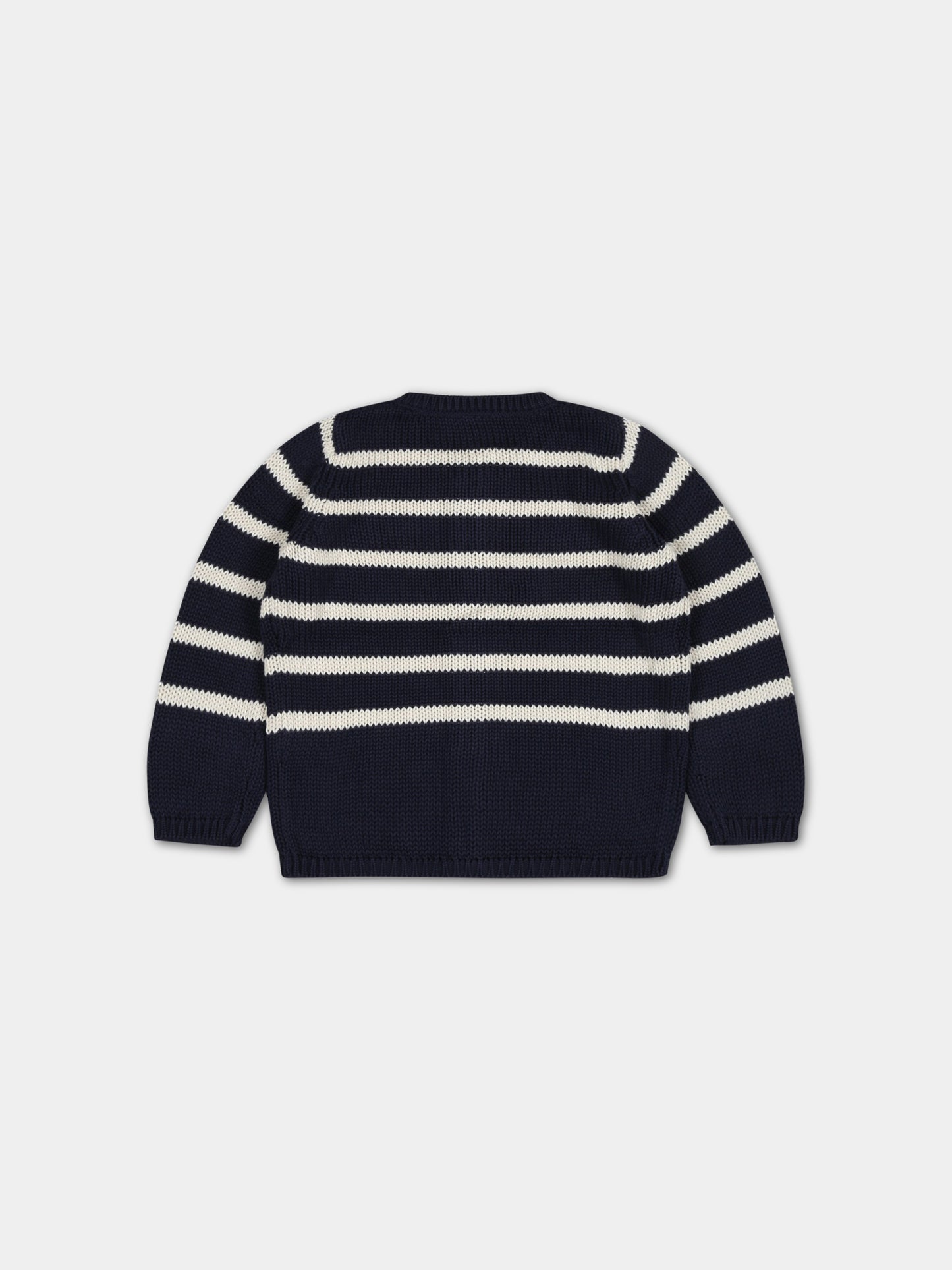 Maglione blu per neonato,Petit Bateau,A07PW SMOKING/AVALANCHE