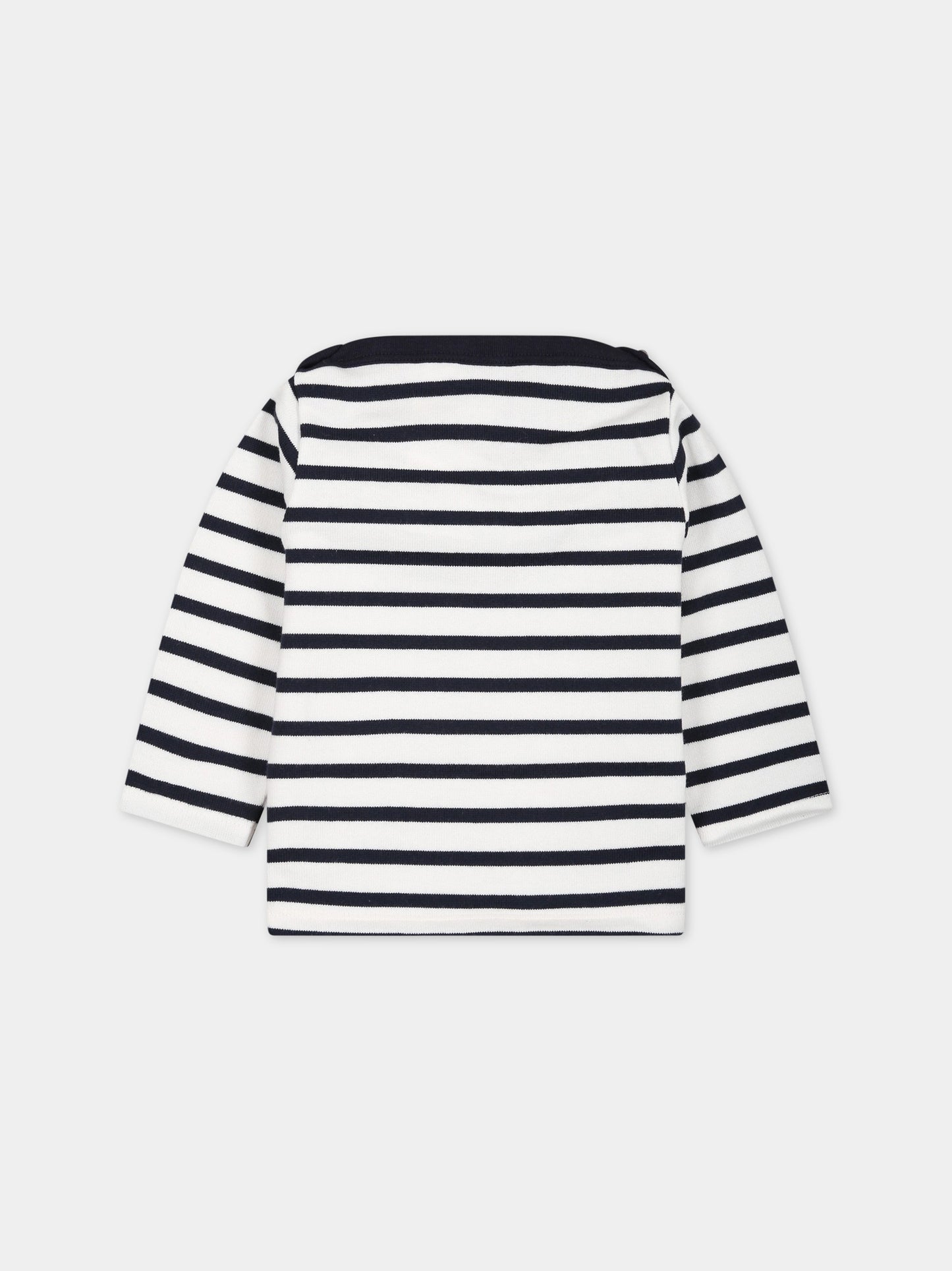 T-shirt multicolor per neonati con patch logo,Petit Bateau,A01ST MARSHMALLOW/SMOKING