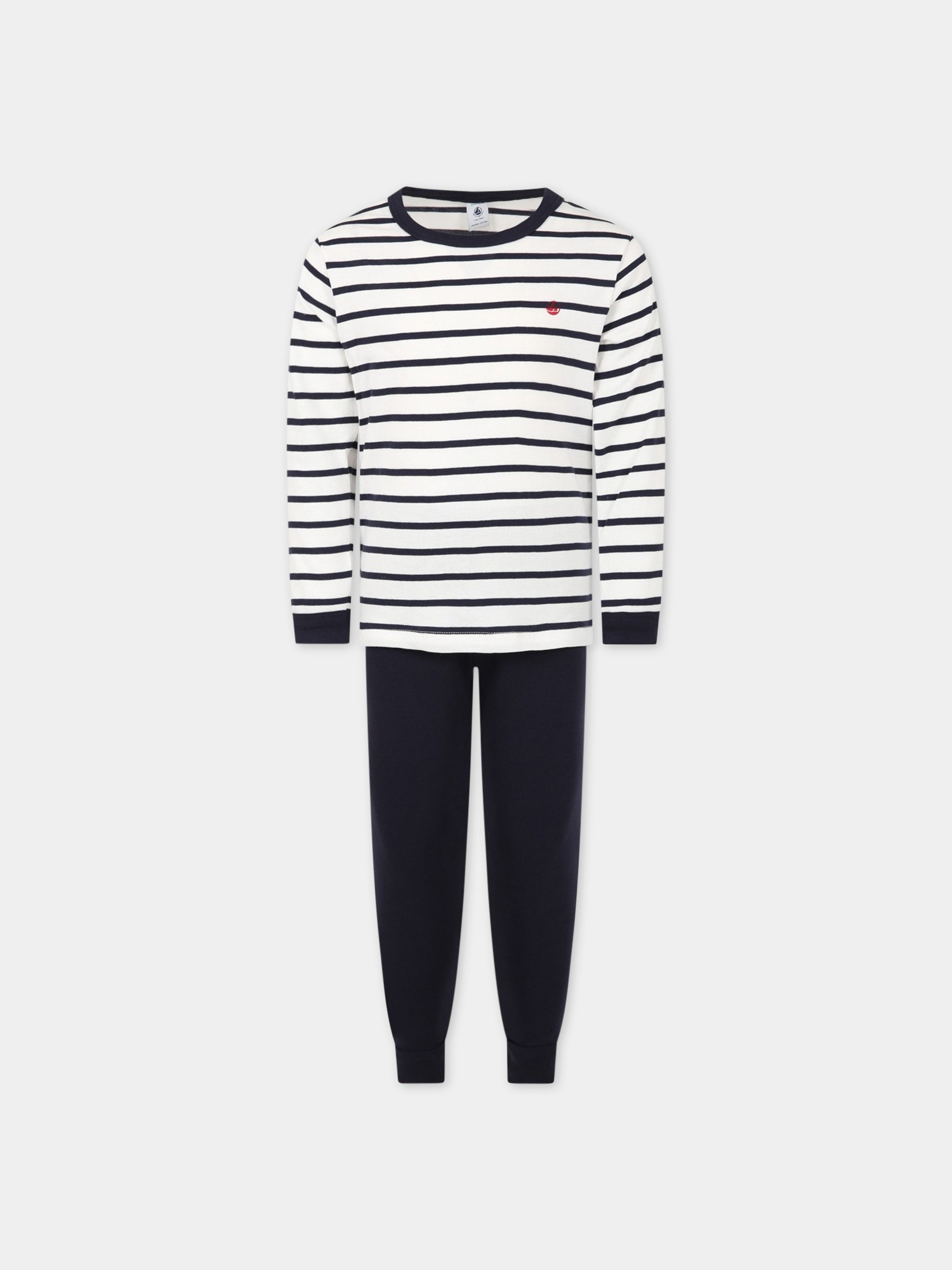 Pigiama multicolor per bambino con stampa logo,Petit Bateau,A01DE MARSHMALLOW/SMOKING