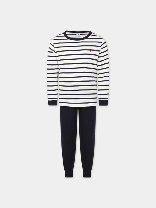 Pigiama multicolor per bambino con stampa logo,Petit Bateau,A01DE MARSHMALLOW/SMOKING