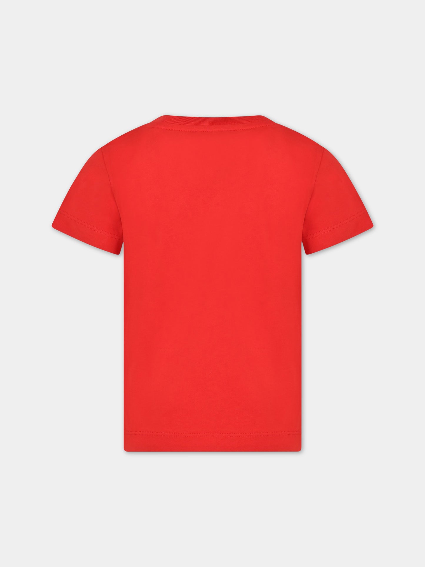 T-shirt rossa per bambino con logo,Balmain Kids,BS8B31 Z0082 412OR