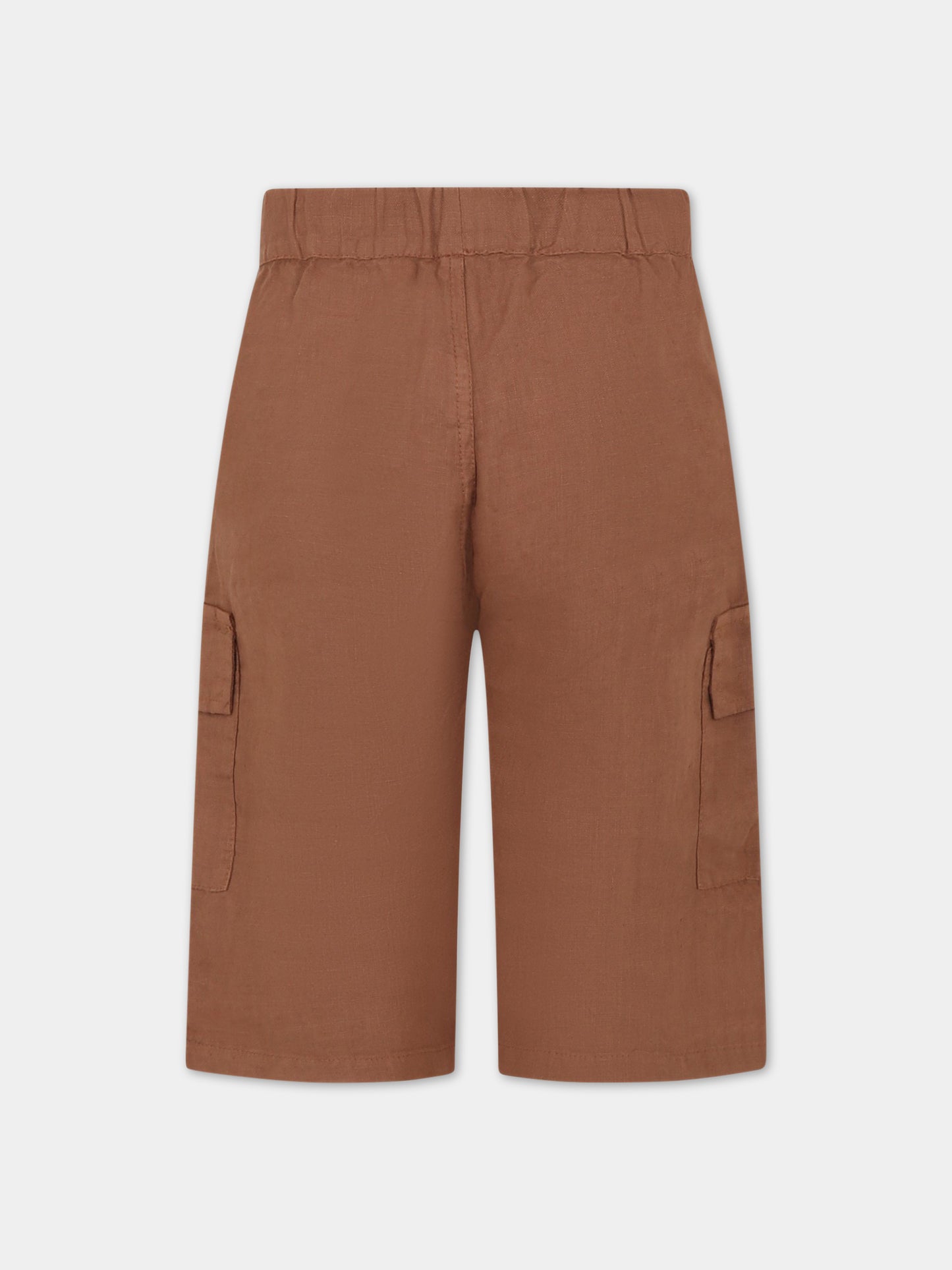 Bermuda marroni per bambino in lino,Zhoe & Tobiah,LIN4 358