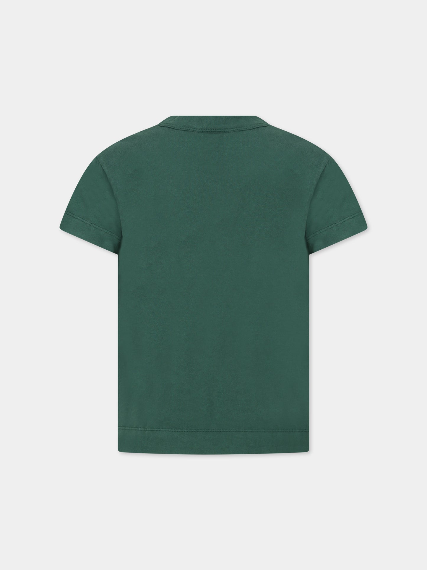 T-shirt verde per bambini con stampa e logo,The Animals Observatory,S23001 146 BO