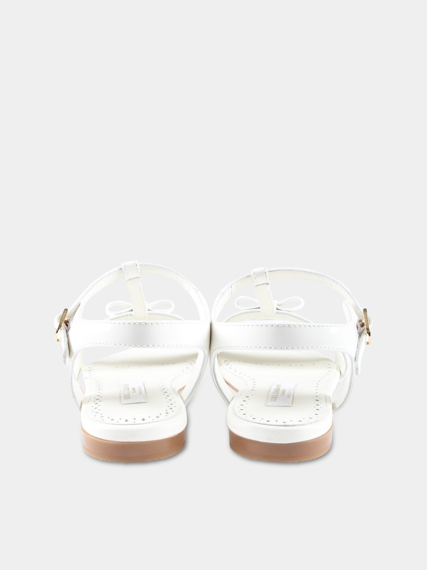 Sandali bianchi per bambina con logo,Dolce & Gabbana Kids,D11155 A1328 87682