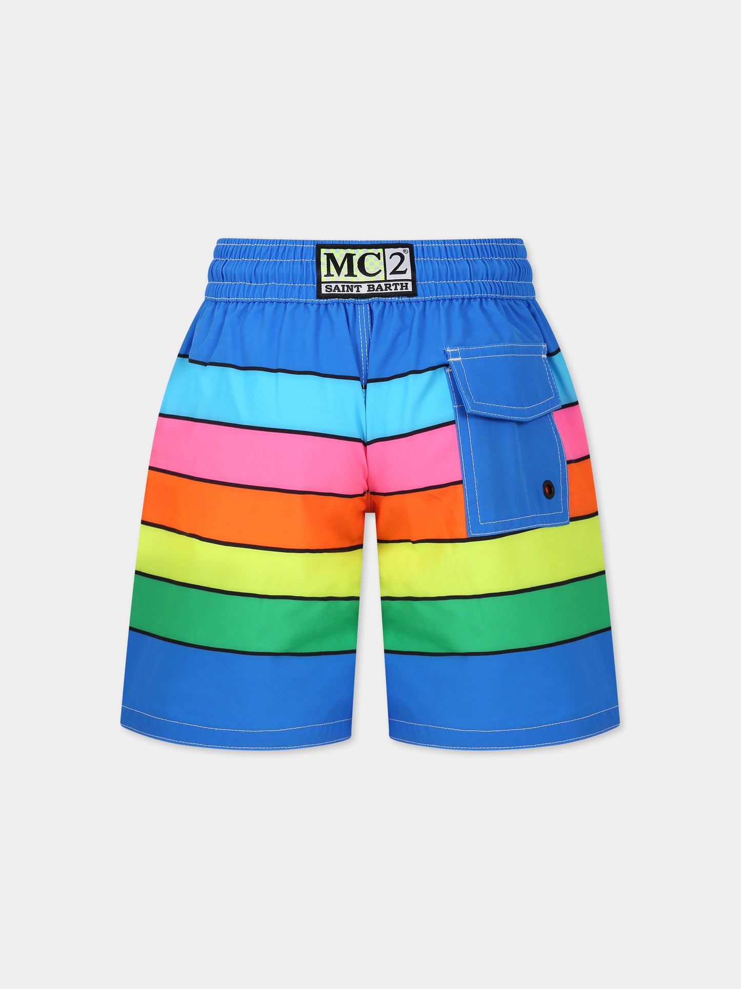 Boxer mare per bambino con stampa Snoopy,Mc2 Saint Barth,COMFORT SURF JR SNOOPY SURF STRIPE FLUO 17