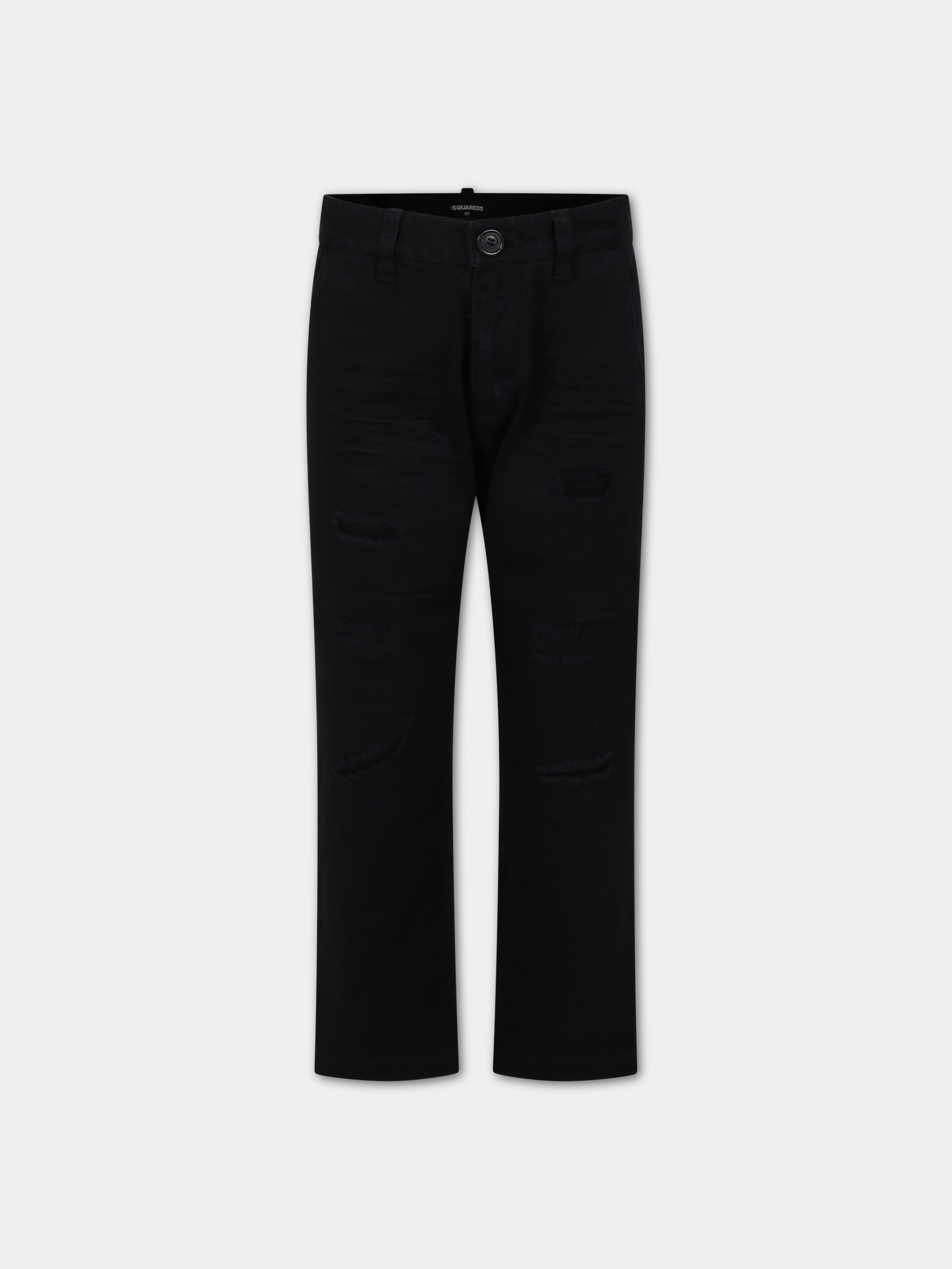 Pantaloni neri per bambino con logo,Dsquared2,DQ1748 D0A4S D2P614M DQ900
