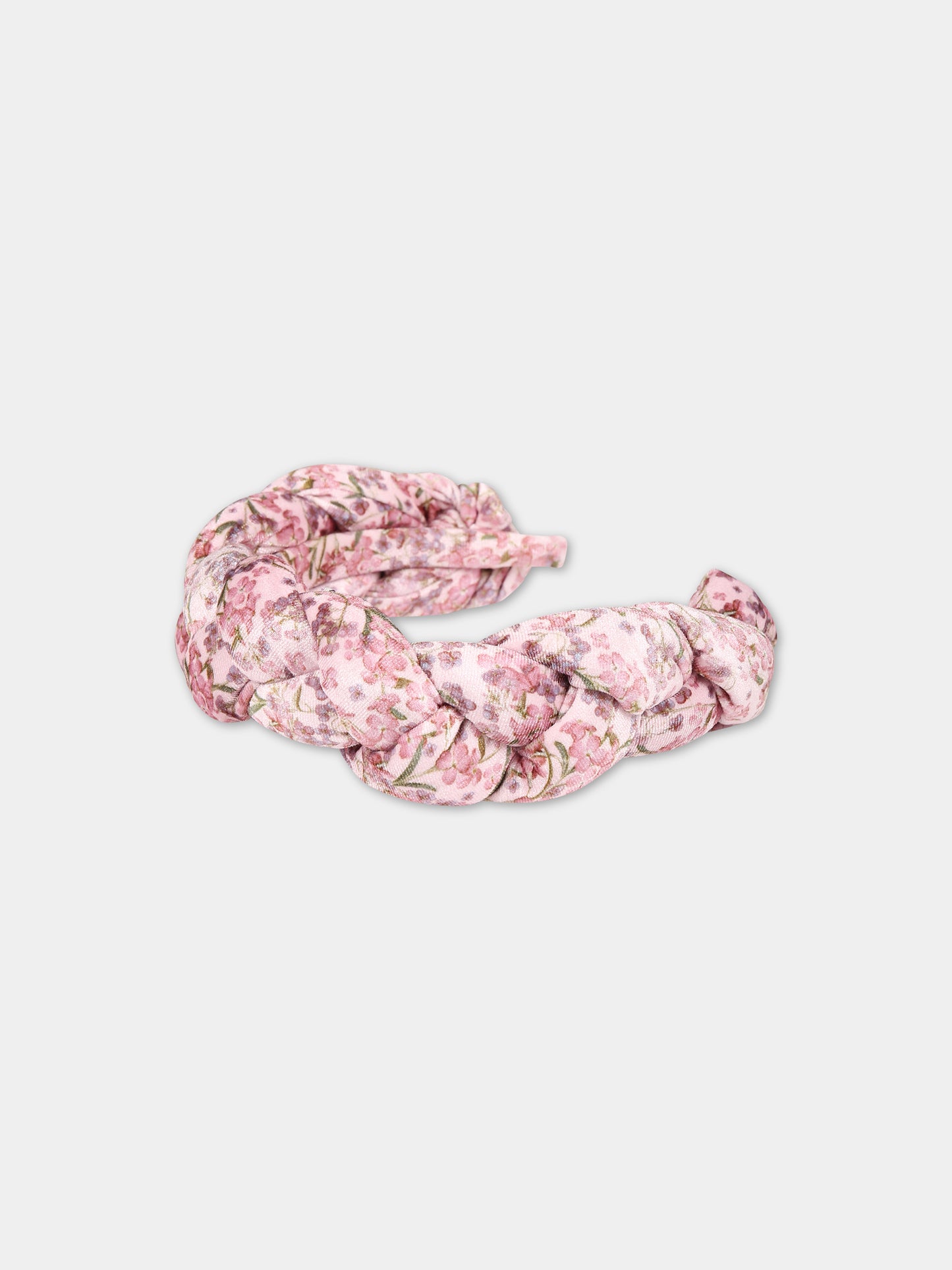 Cerchietto rosa per bambina con stampa floreale,Simonetta,ST0A24 V0094 579MC