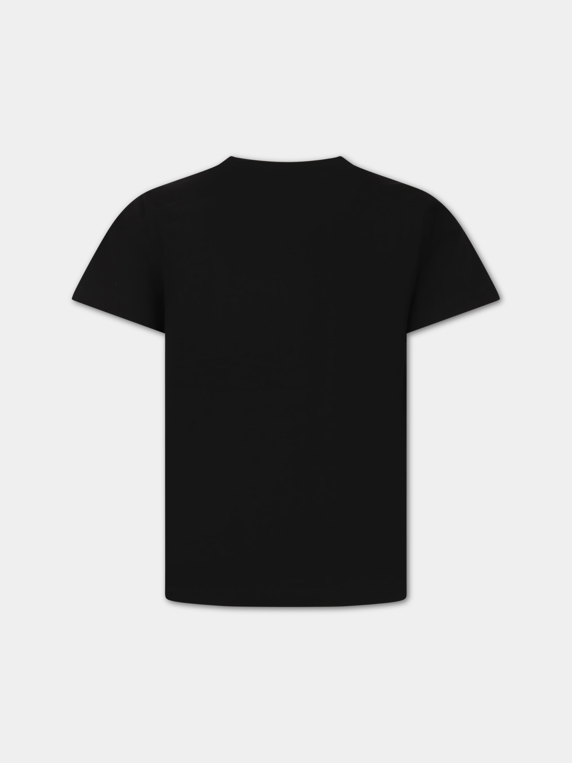 T-shirt nera per bambina con logo,Balmain Kids,BT8Q51 J0177 930OR