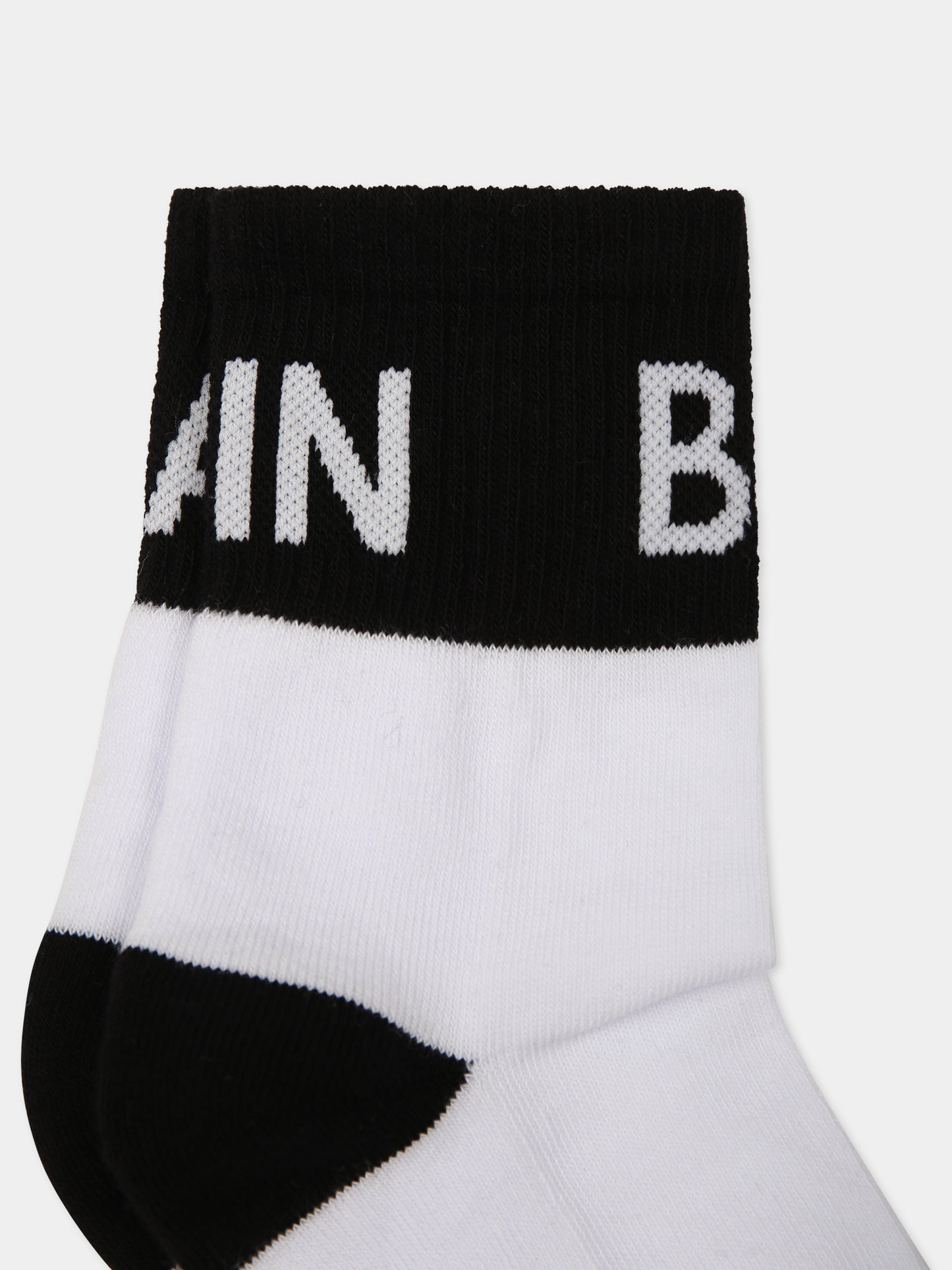 Calze bianche per bambini con logo,Balmain Kids,BT0Q10 Z0553 100NE