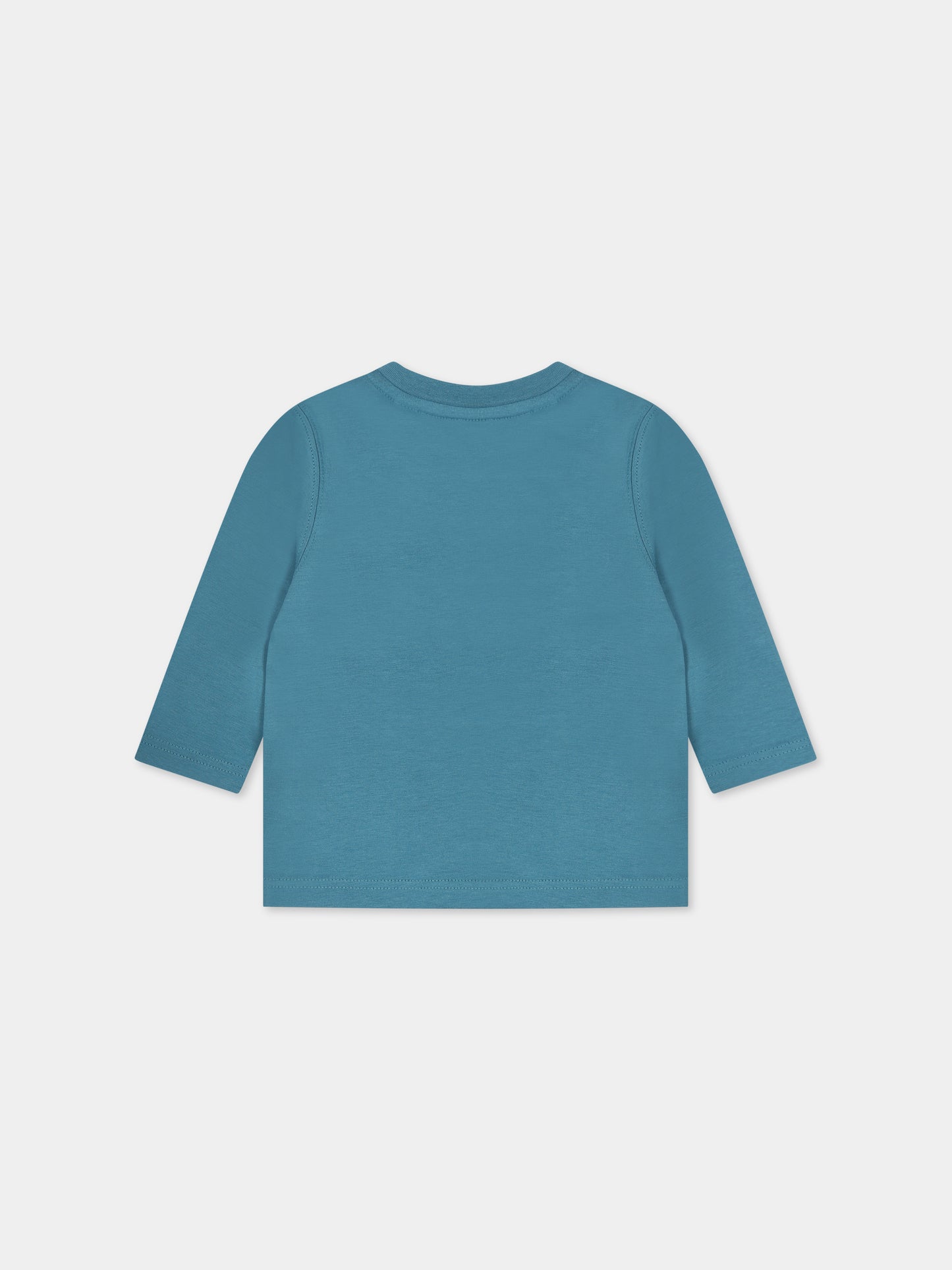 T-shirt azzurra per neonato con stampa logo,Timberland,T60004 875