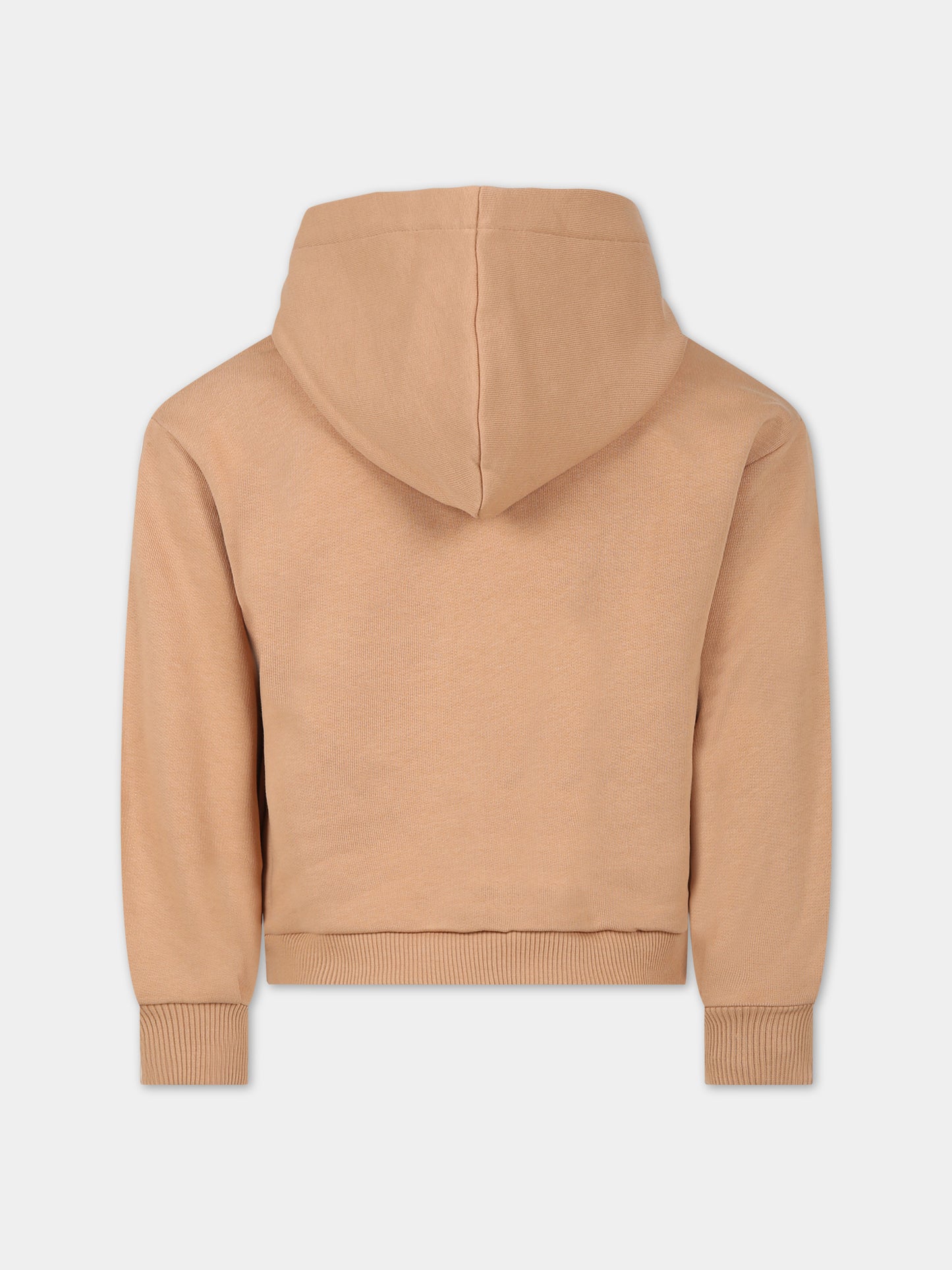 Felpa beige per bambina con logo,Chloé Kids,C15E24 231