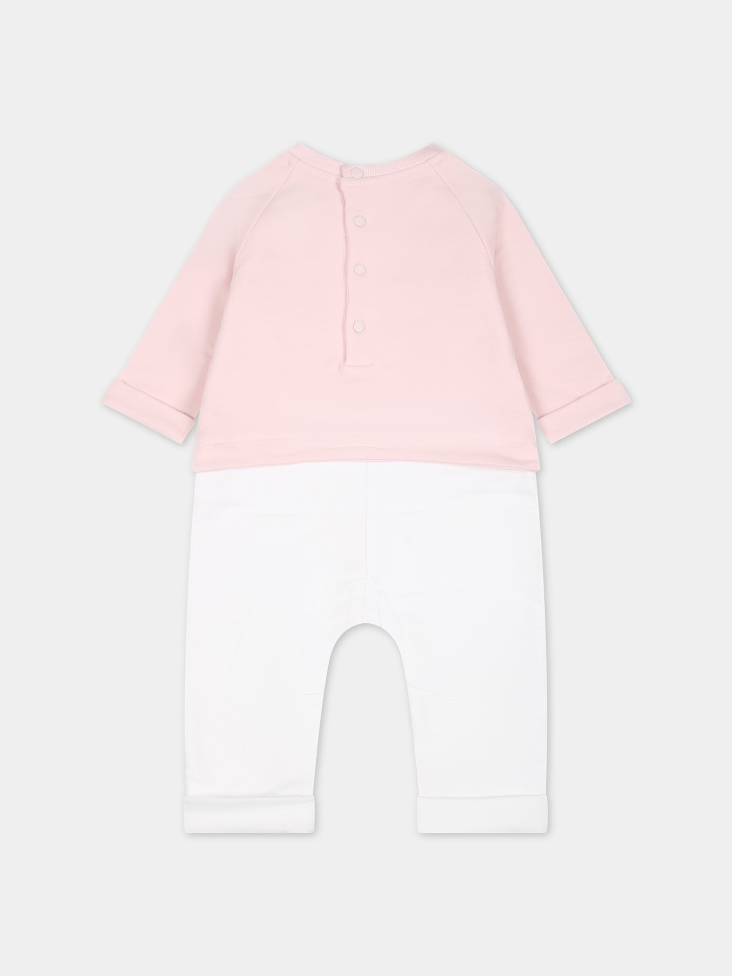 Tutina rosa per neonata con logo,Givenchy Kids,H94080 44Z