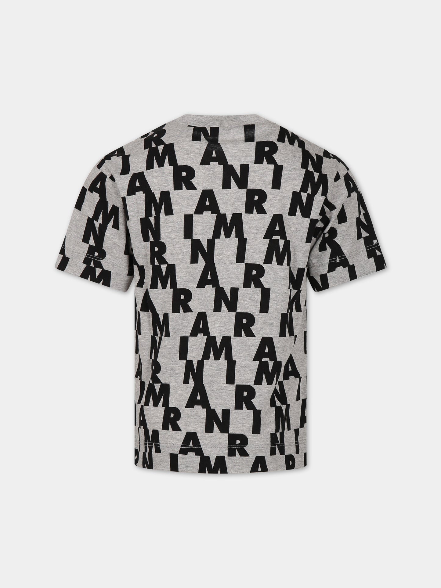 T-shirt grigia con stampa logo per bambini,Marni Kids,M00939 0M908