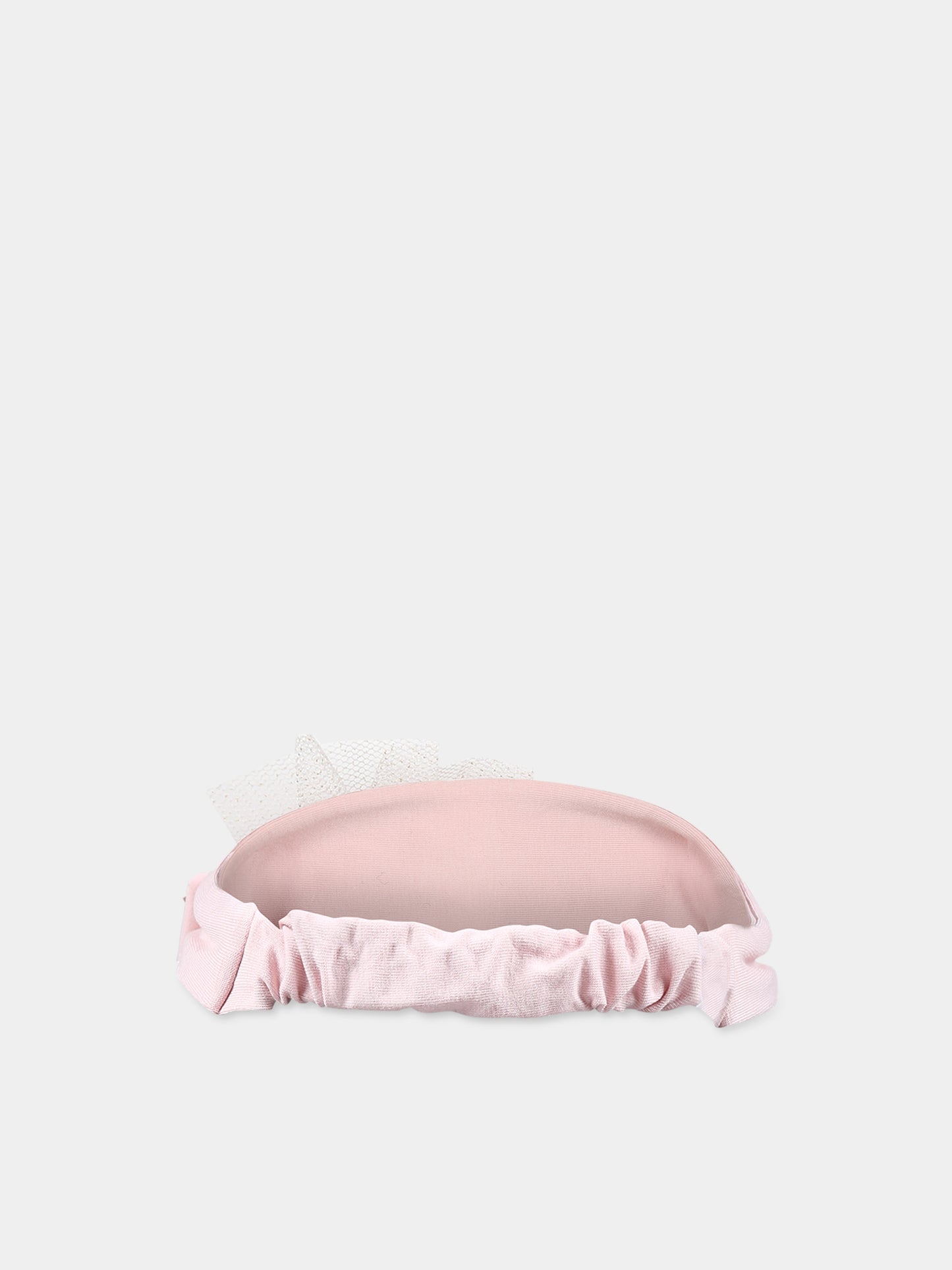 Fascia rosa per neonata con tulle,Monnalisa,73B000 2803 0092