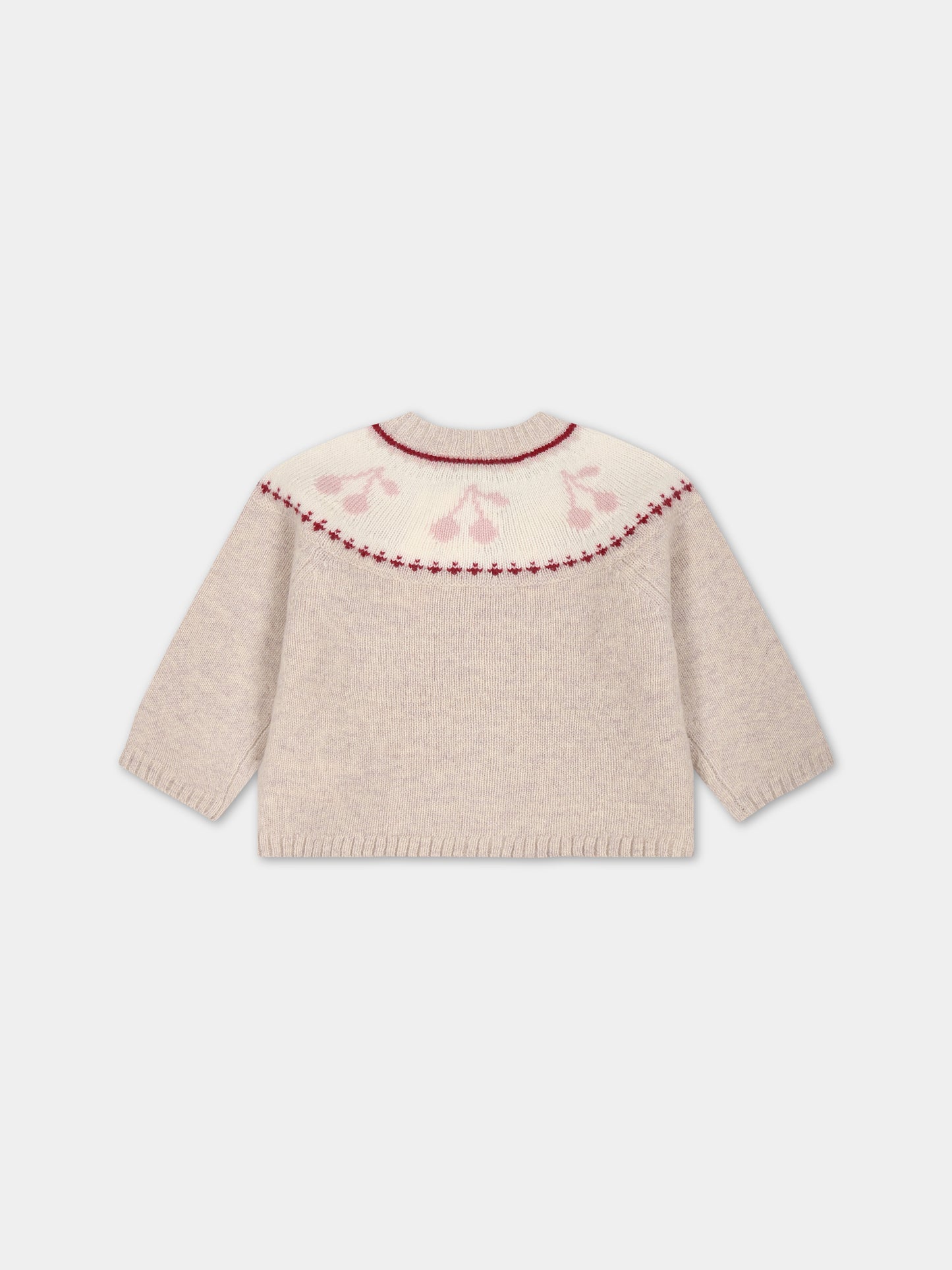 Cardigan rosa per neonata con ciliege,Bonpoint,W03XCAK00103 903