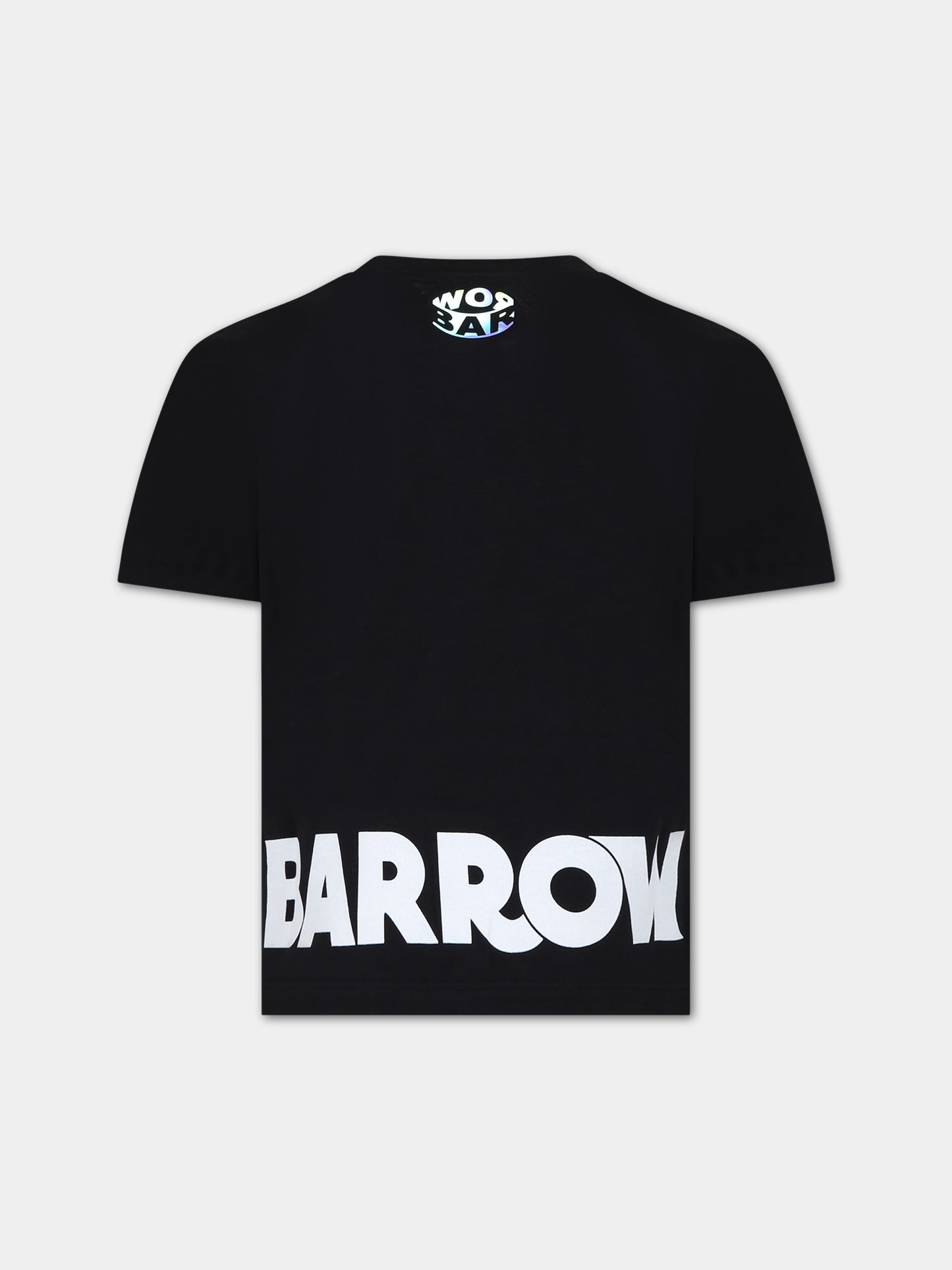 T-shirt nera per bambini con logo e smile,Barrow,F3BKJUTH094 110