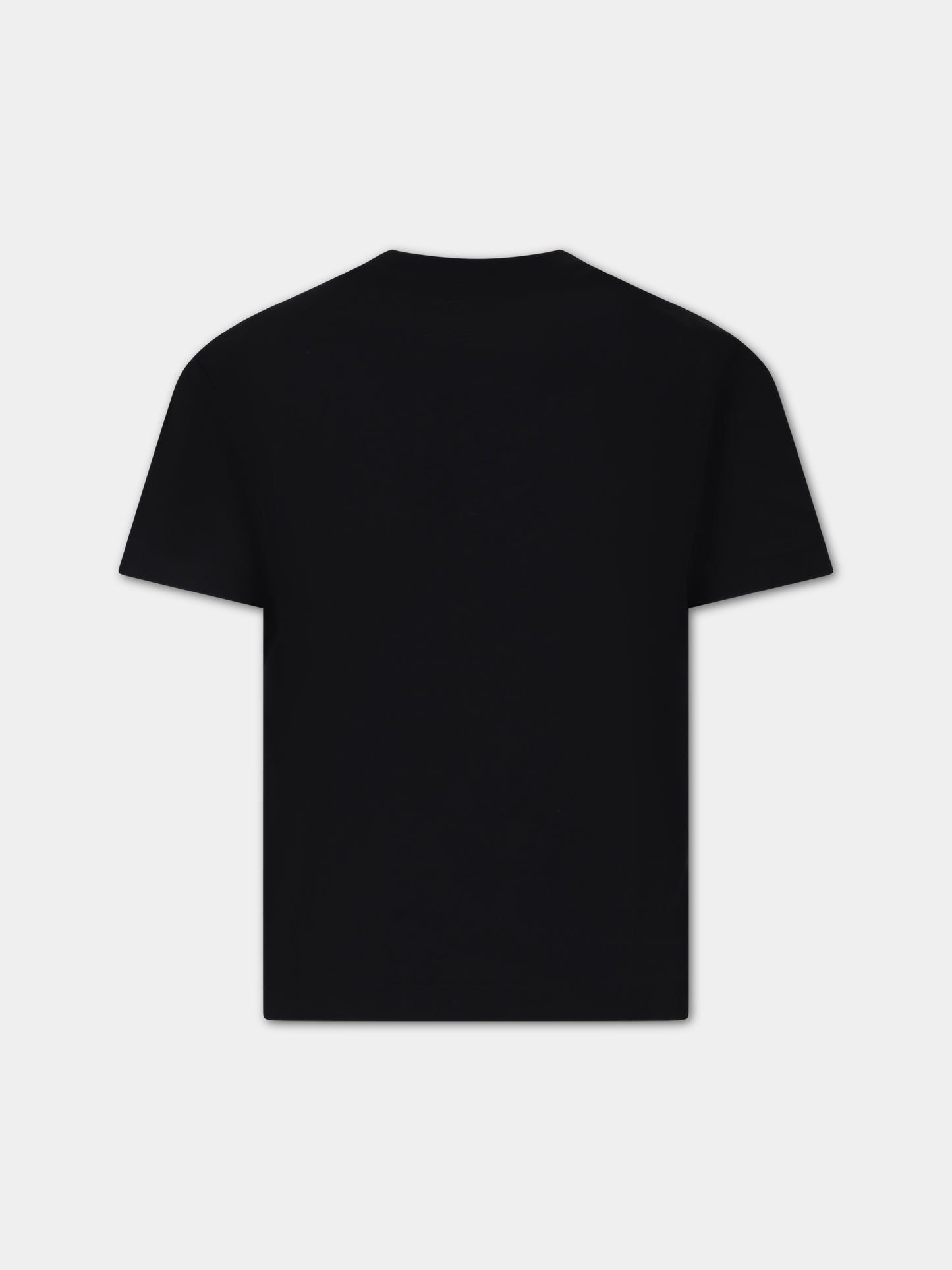 T-shirt nera per bambini con logo,Msgm Kids,F3MSJUTH009 110