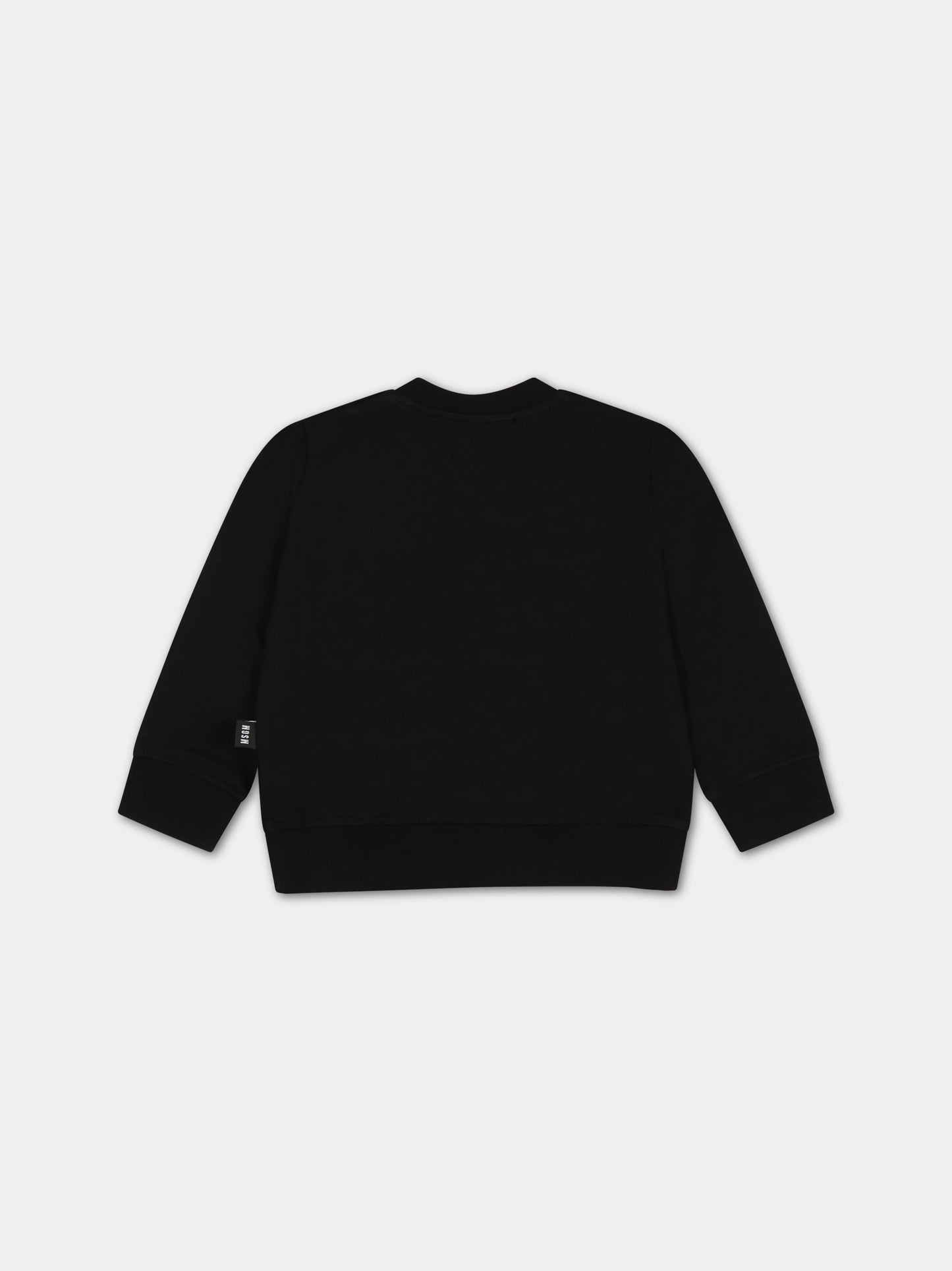 Felpa nera per neonata con logo,Msgm Kids,F3MSUNSW041 110/02