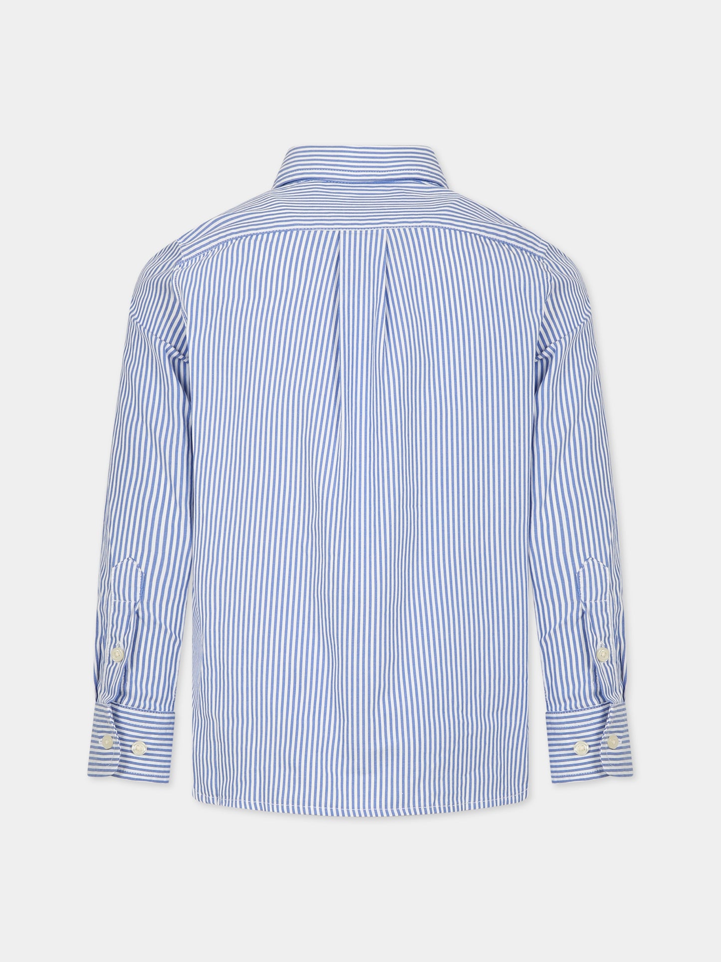 Camicia azzurra per bambino con logo,Ralph Lauren Kids,862260001