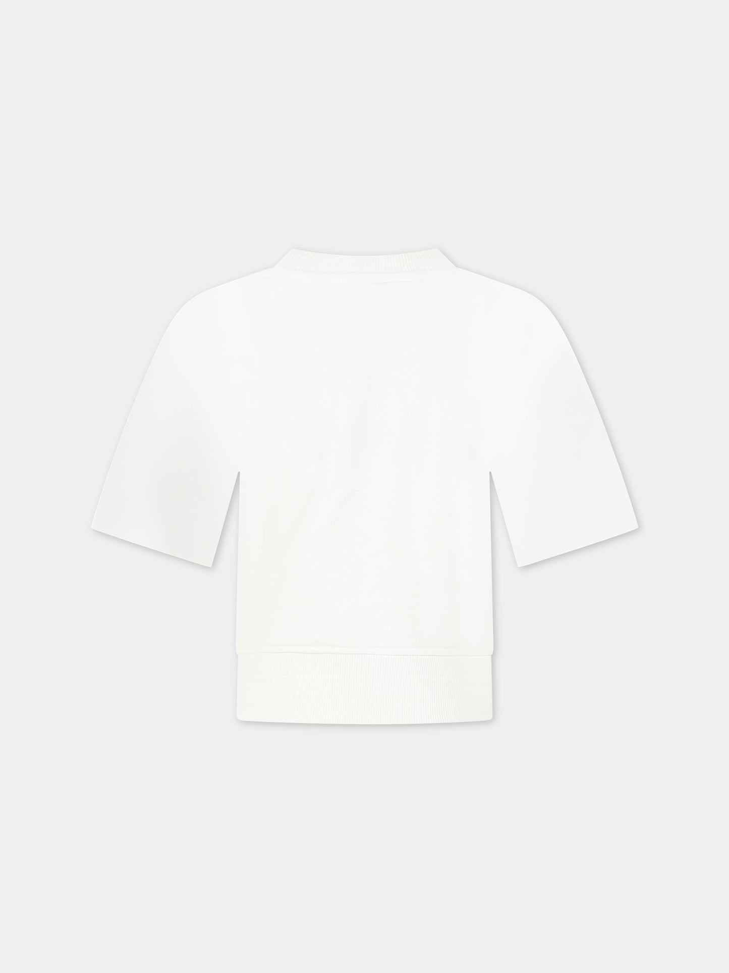 Felpa bianca per bambini con Teddy Bear e logo,Moschino Kids,HUF06X LCA28 10063