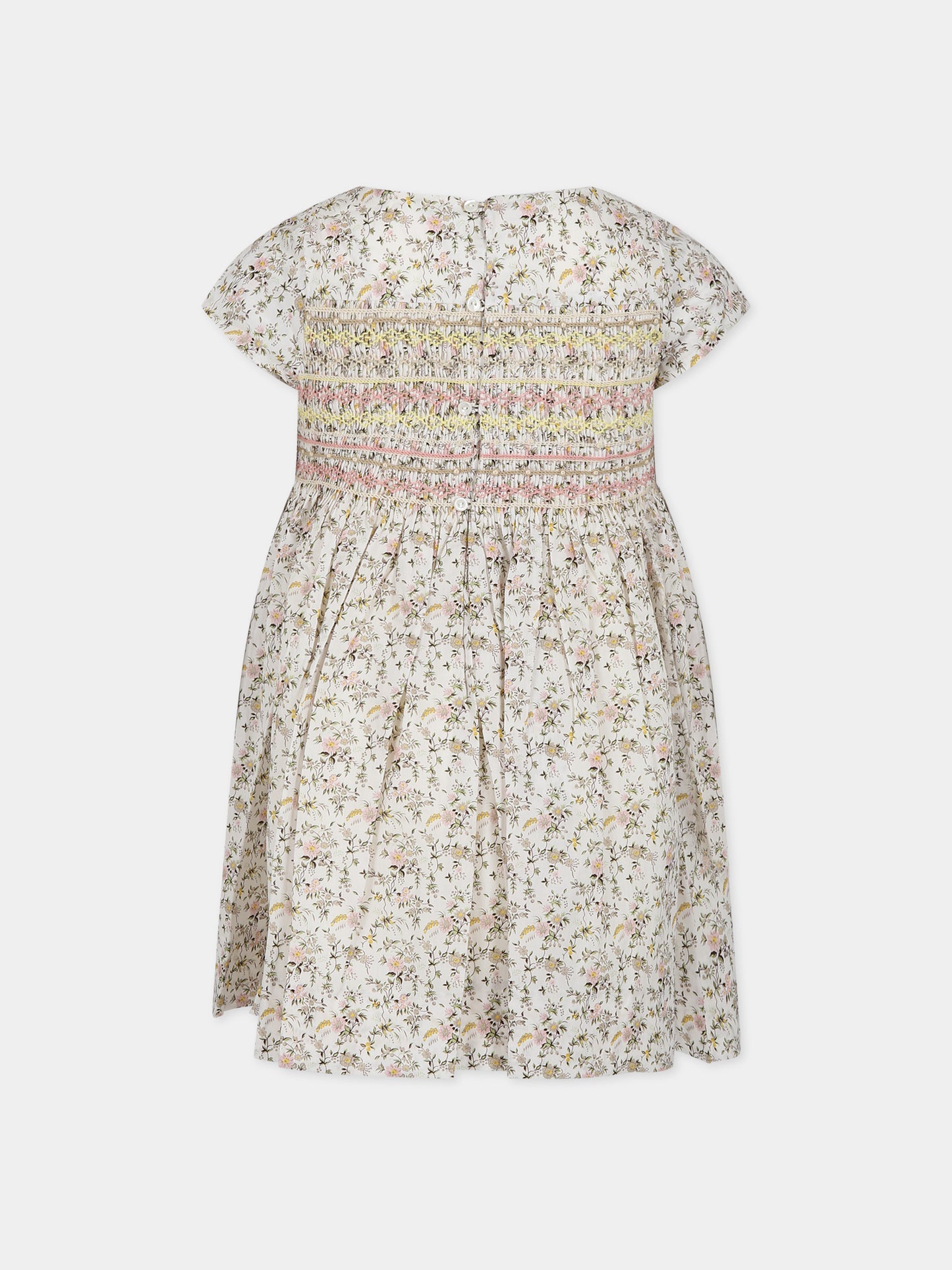 Vestito multicolor per bambina con stampa floreale,Bonpoint,S03GDRW00030 502