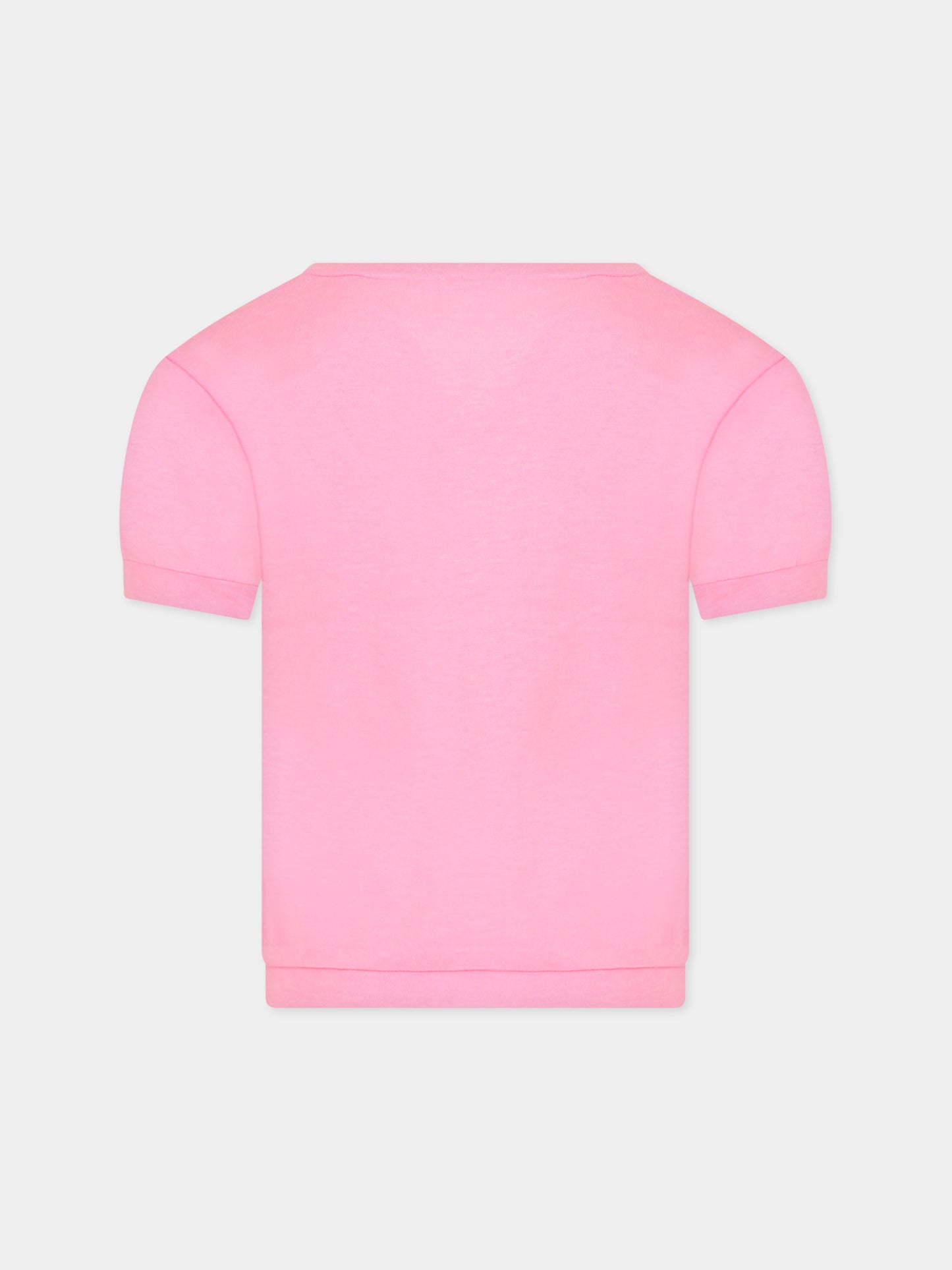 T-shirt rosa per bambina con paillettes,Billieblush,U15B11 462