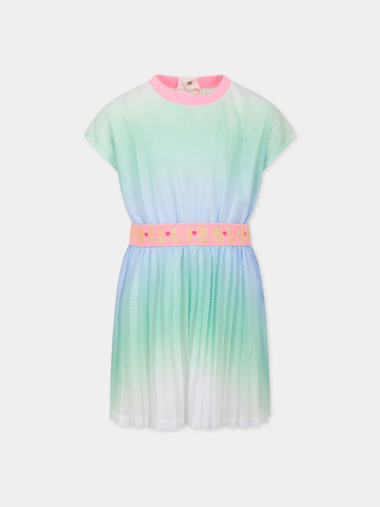 Vestito multicolor per bambina con logo,Billieblush,U12805 798