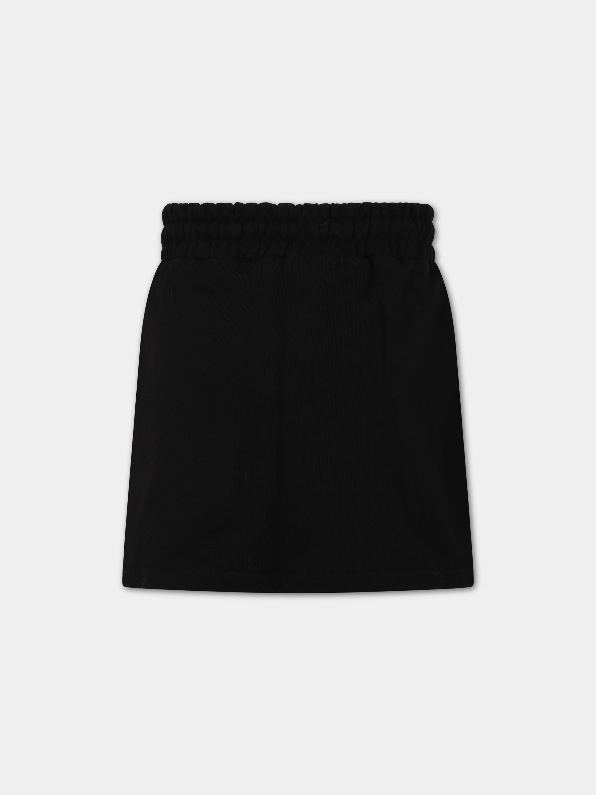 Gonna nera per bambina con logo,Msgm Kids,MS029328 110